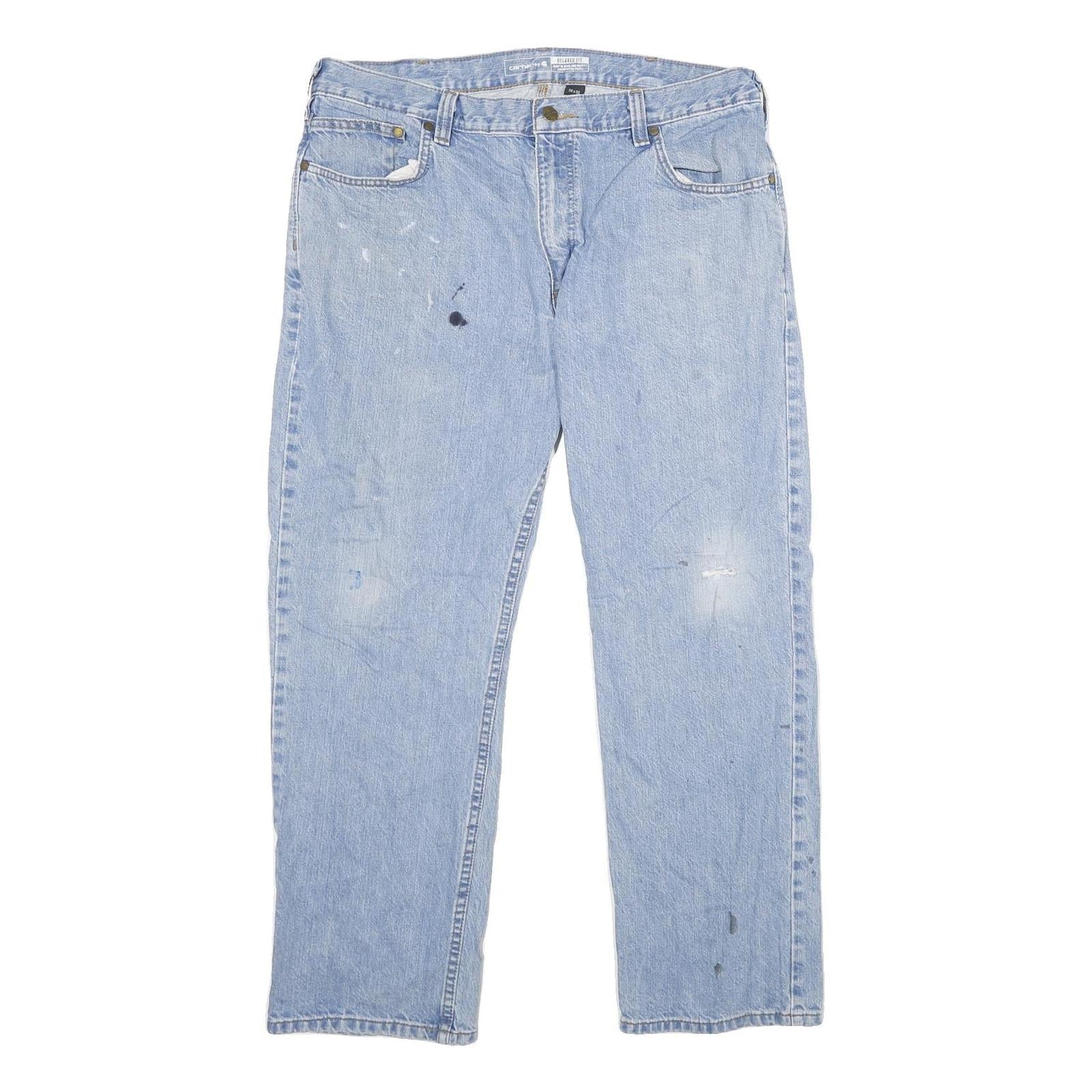 CARHARTT Mens Jeans Blue Relaxed Straight Denim Light W38 L30 Relaxed Fit Zip Refurbished - N/A refurbished available on Cerqular