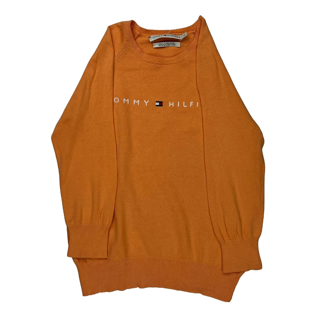 Tommy Hilfiger Jumper - Medium Orange Cotton Refurbished - Thrifted (note: this is a term often used to describe second- refurbished available on Cerqular