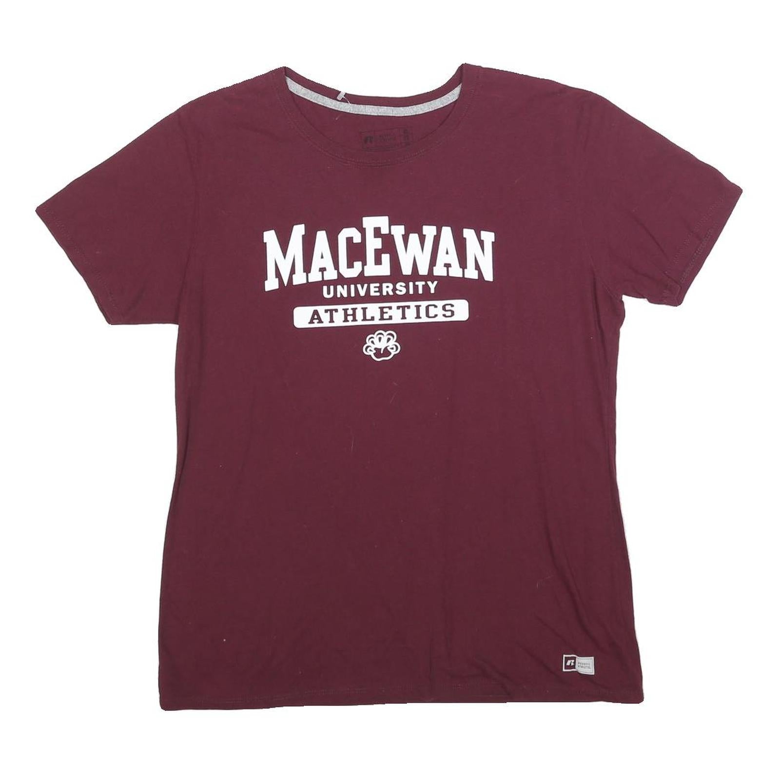 RUSSELL ATHLETIC Womens Maroon MacEwan University Athletics Graphic T-Shirt XL Refurbished - N/A refurbished available on Cerqular