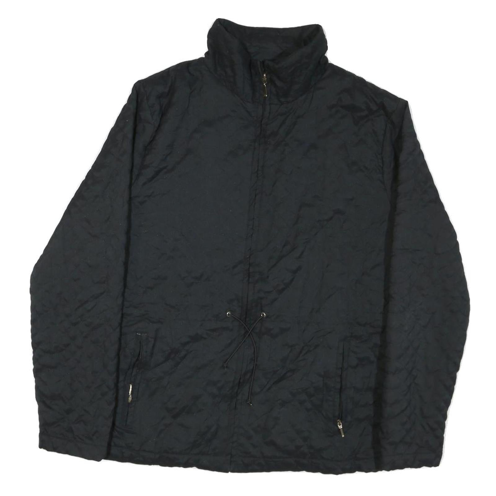 LEVELS Womens Black Quilted Cotton Blend Jacket M Zip Casual Outerwear Refurbished - N/A refurbished available on Cerqular