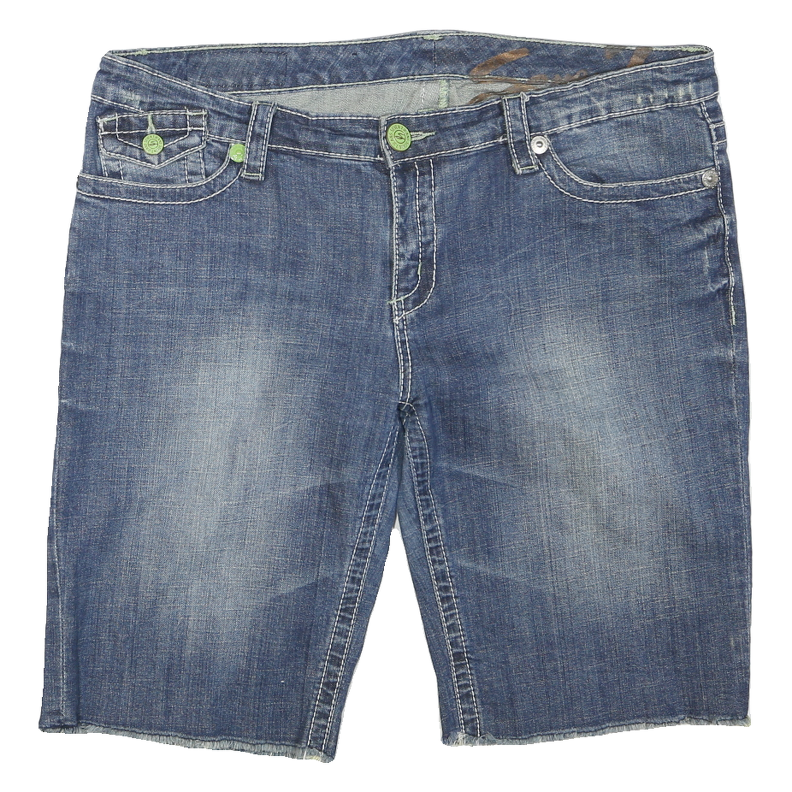 SEVEN Womens Blue Denim Casual Shorts XL W38 Button Closure Mid Length Refurbished - N/A refurbished available on Cerqular