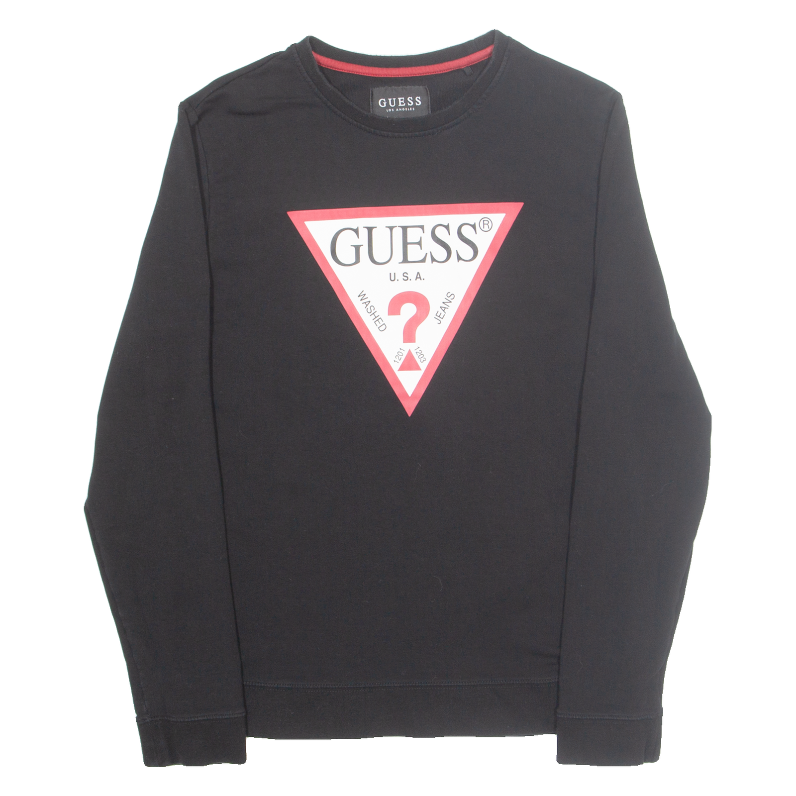 GUESS Womens Sweatshirt Black Crew Neck M Refurbished - N/A refurbished available on Cerqular