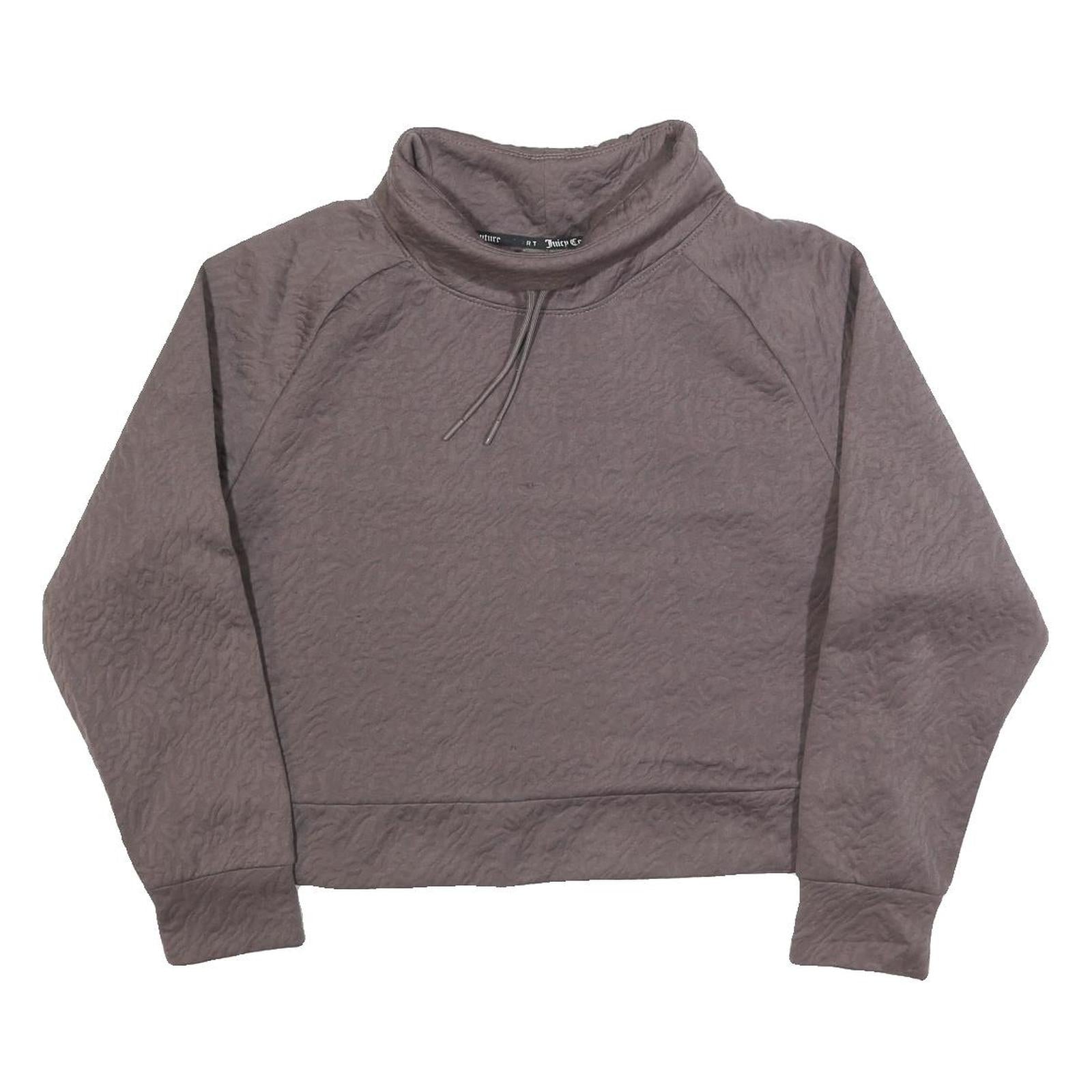 JUICY COUTURE Womens Brown XL High Neck Sweatshirt Polyester Blend Cropped Refurbished - N/A refurbished available on Cerqular