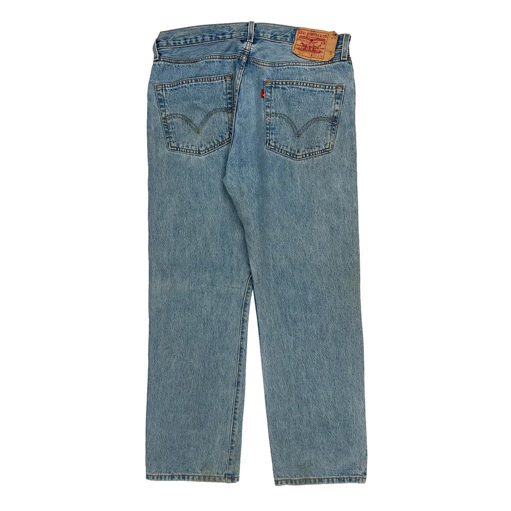 501 Levis Jeans - 36W 30L Light Wash Cotton Refurbished - Thrifted (note: this is a term often used to describe second- refurbished available on Cerqular