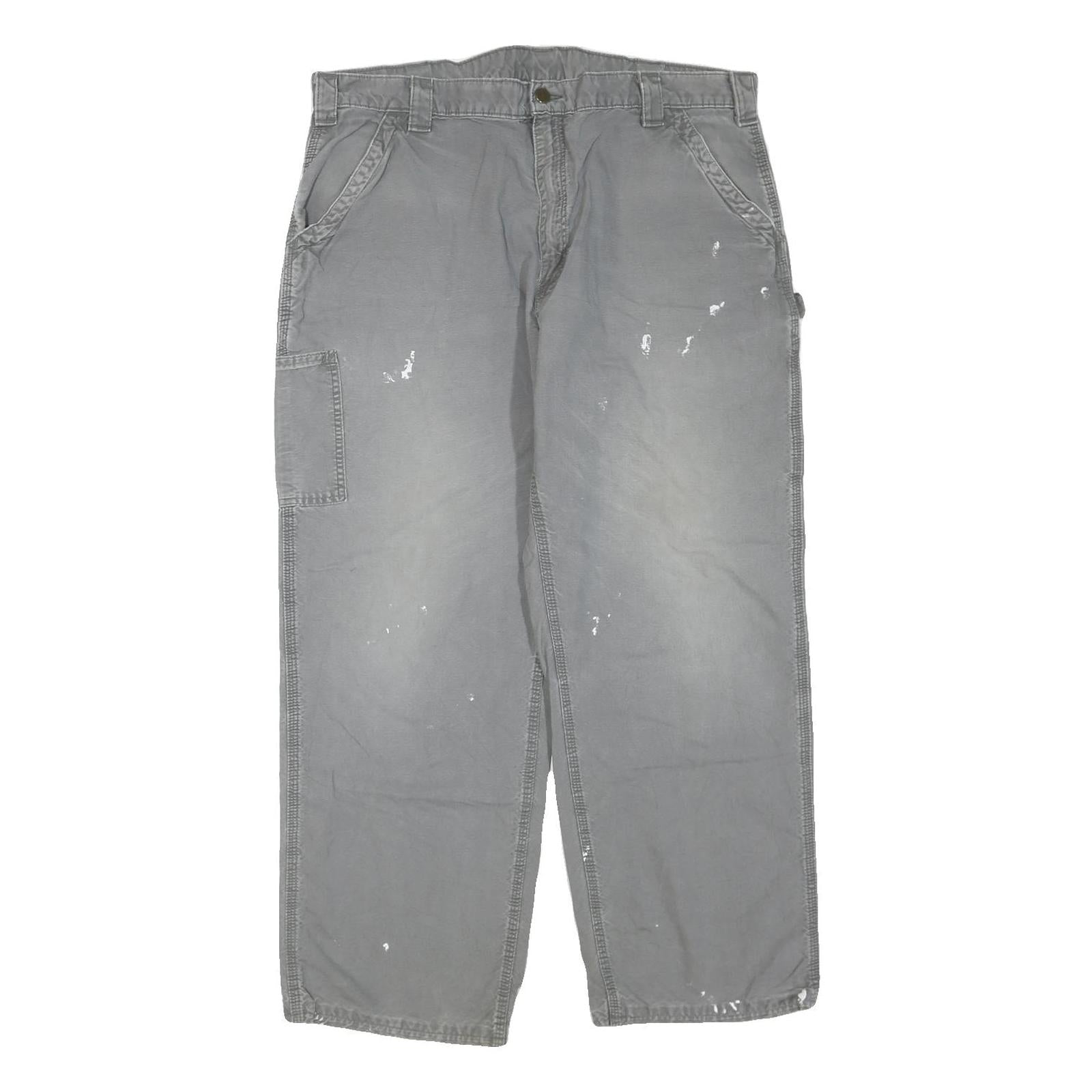 CARHARTT Mens Regular Fit Distressed Workwear Cotton Blend Jeans W40 L29 Paint Refurbished - N/A refurbished available on Cerqular