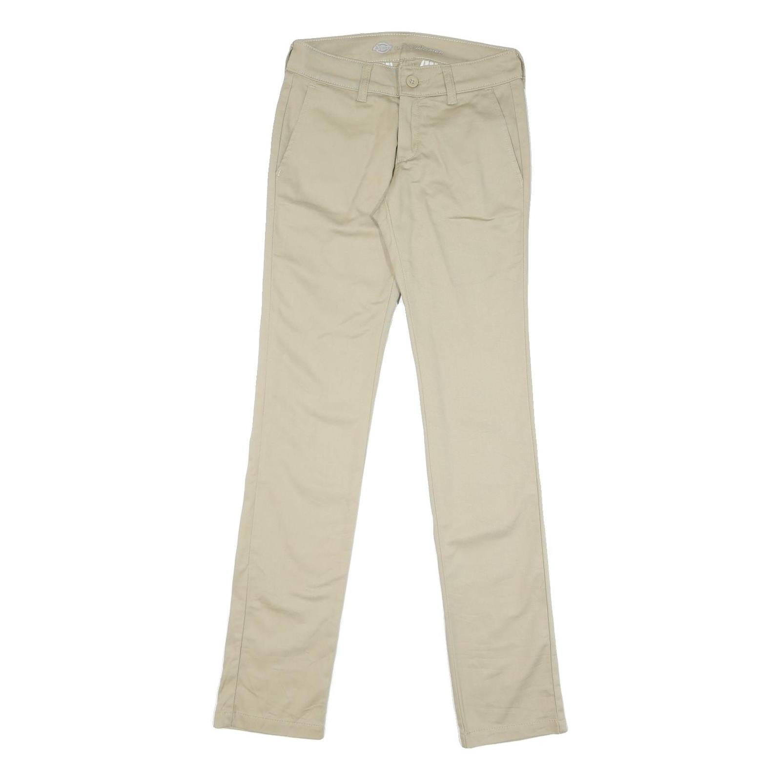 DICKIES Womens Beige Regular Fit Straight Trousers W28 L33 Casual Workwear Zip Refurbished - N/A refurbished available on Cerqular