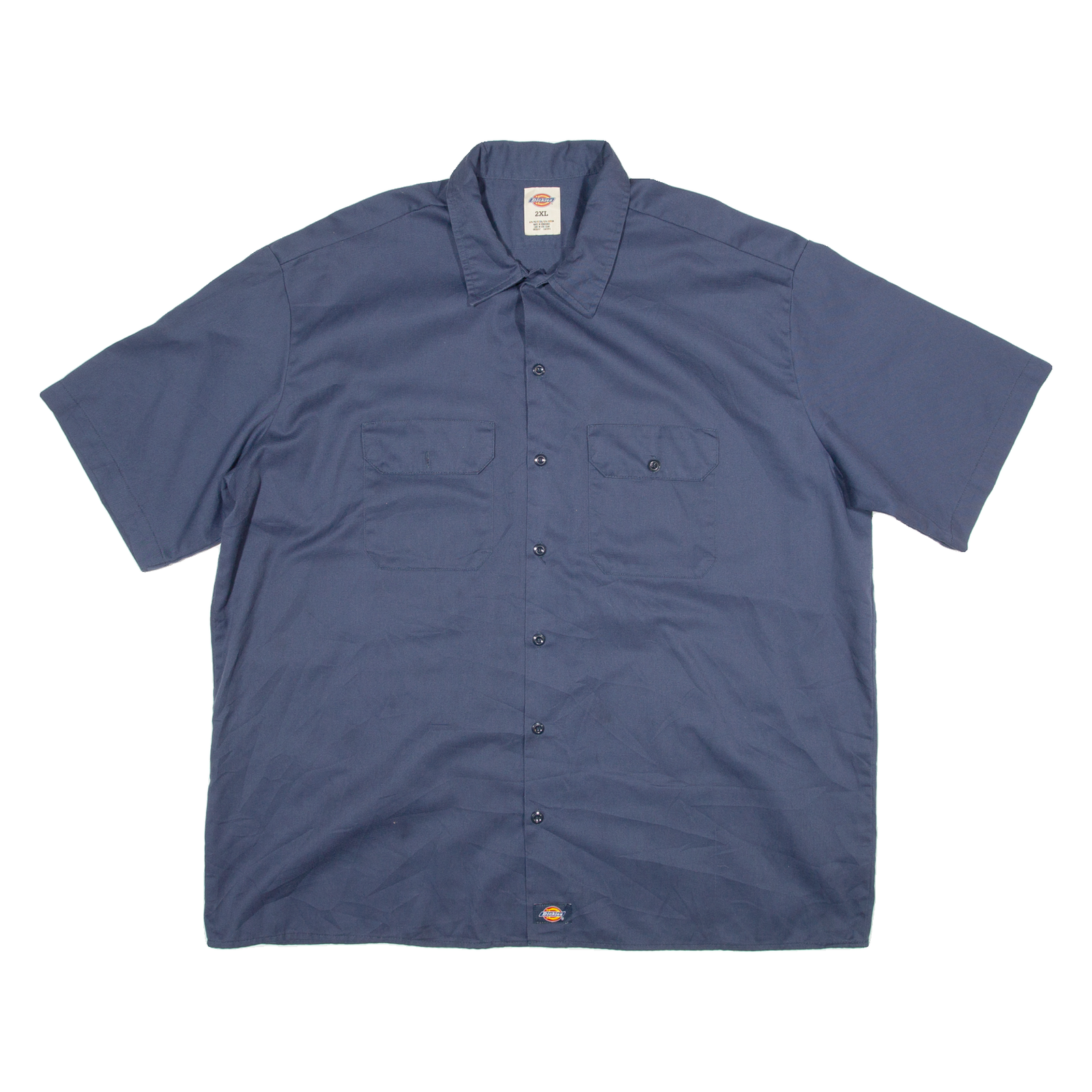 DICKIES Mens Worker Shirt Blue 2XL Refurbished - N/A refurbished available on Cerqular