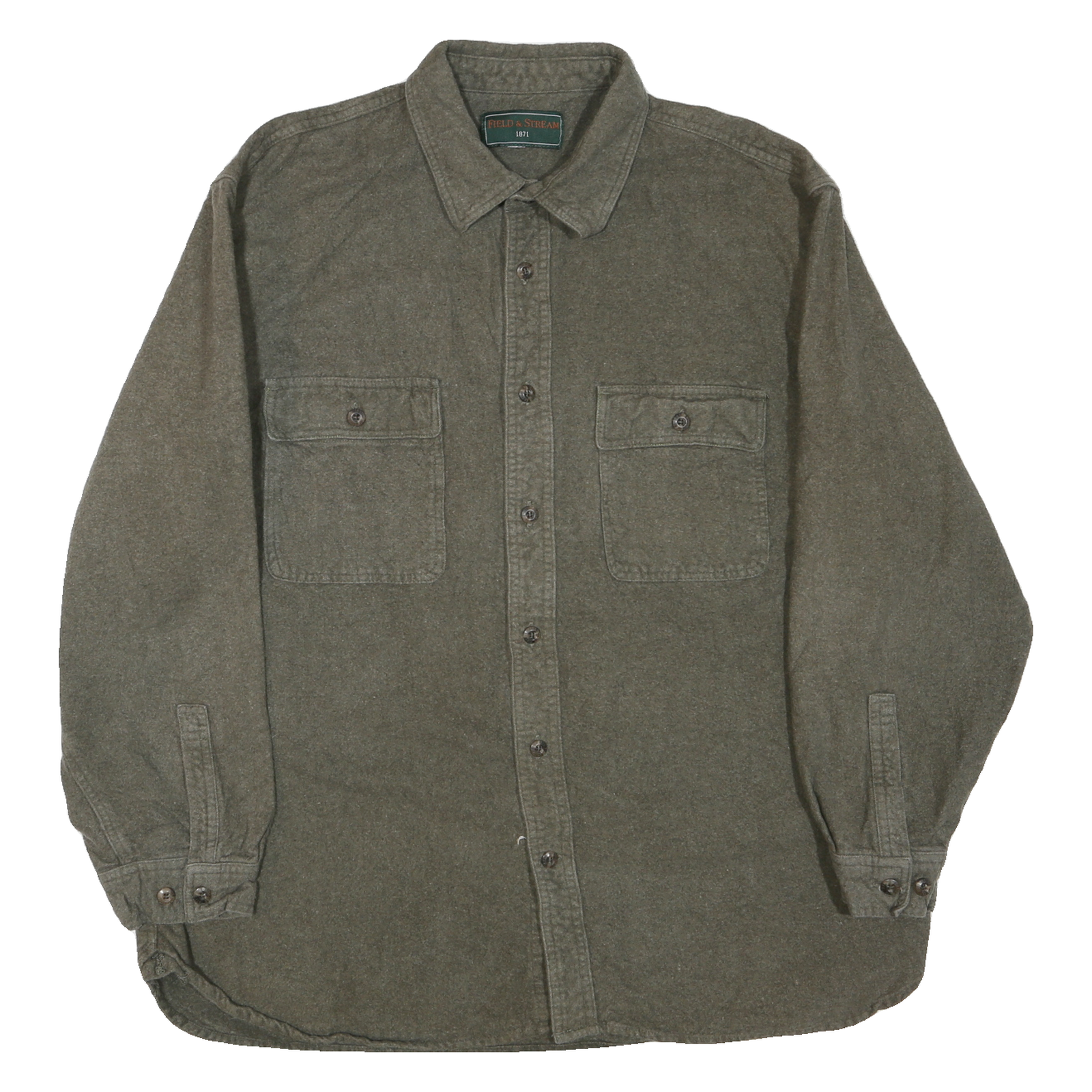 FIELD & STREAM Mens Green Plain Cotton Blend Shirt XL Long Sleeve Casual Refurbished - N/A refurbished available on Cerqular