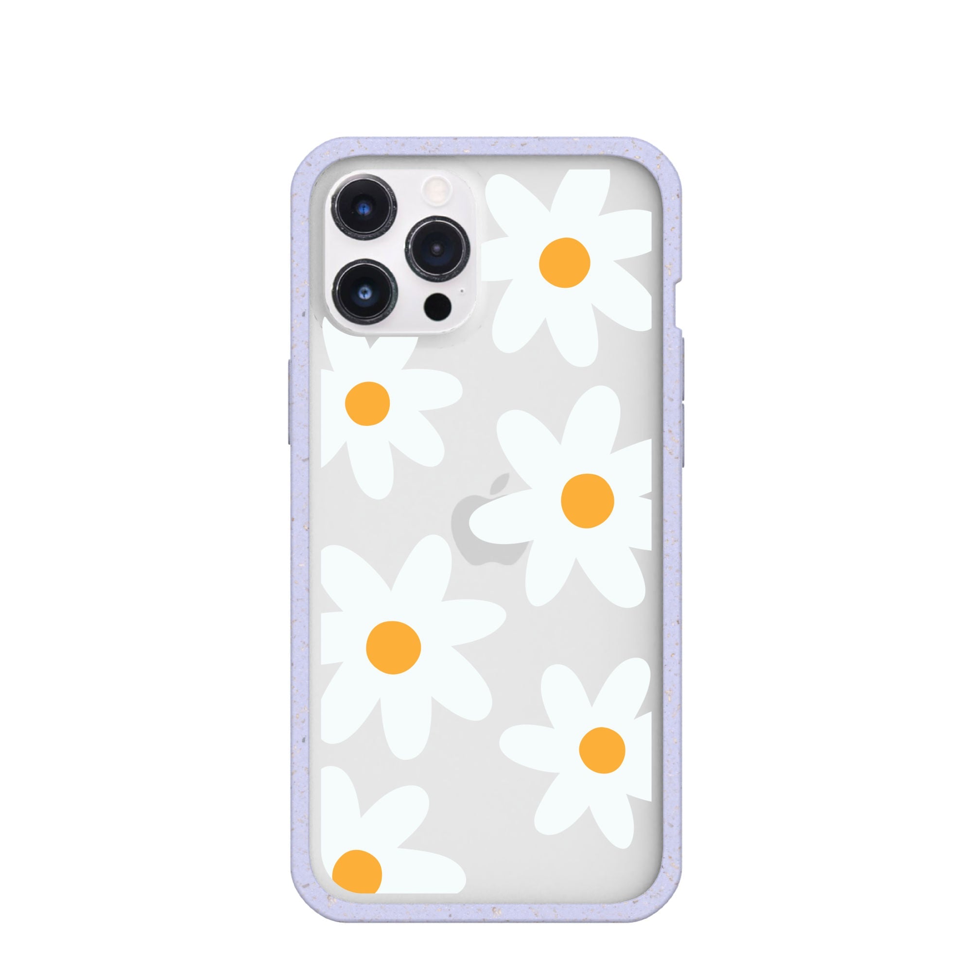 Clear Daisy iPhone 12 Pro Max Case With Lavender Ridge Refurbished - Pela Case refurbished available on Cerqular