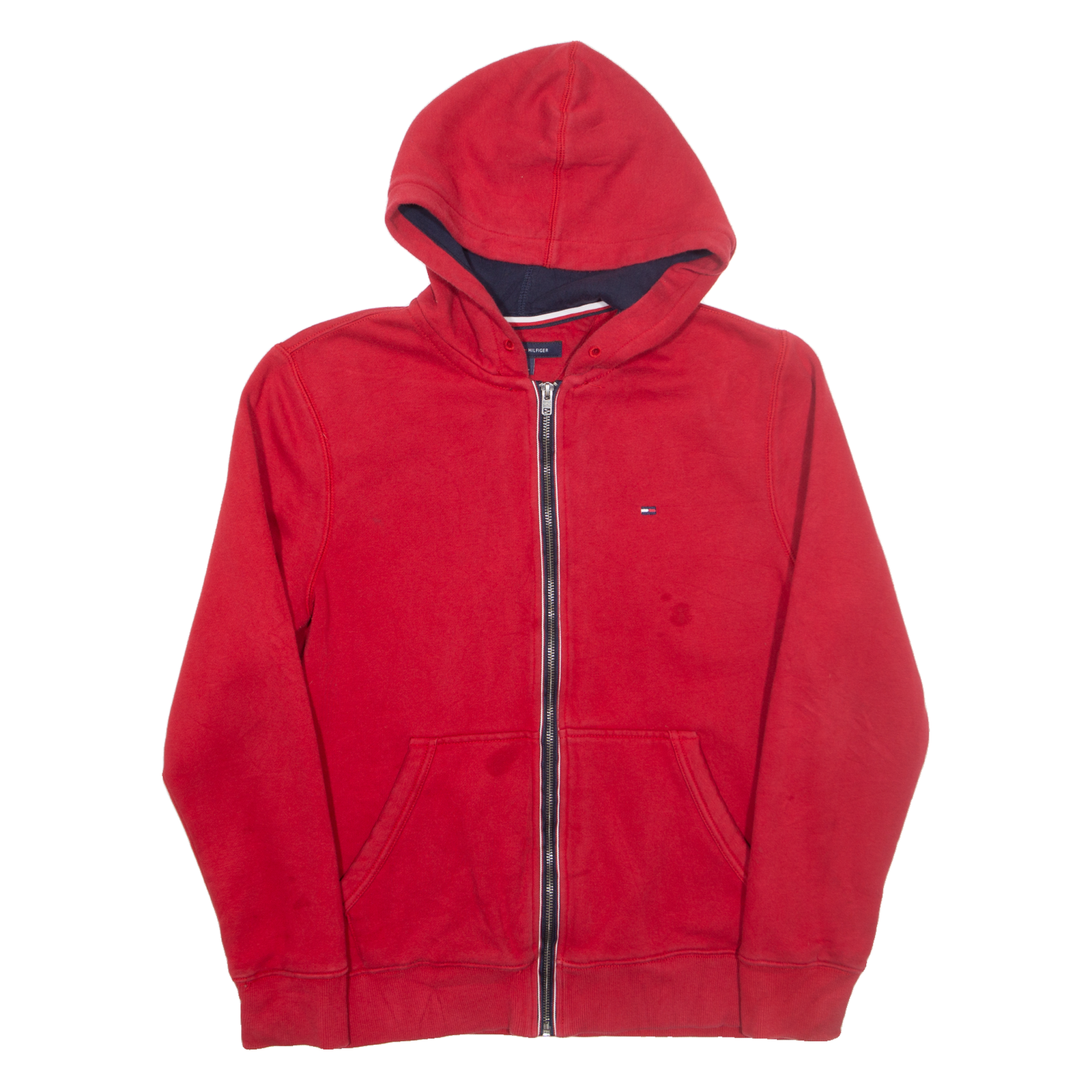 TOMMY HILFIGER Mens Red Hoodie Full Zip S Refurbished - N/A refurbished available on Cerqular