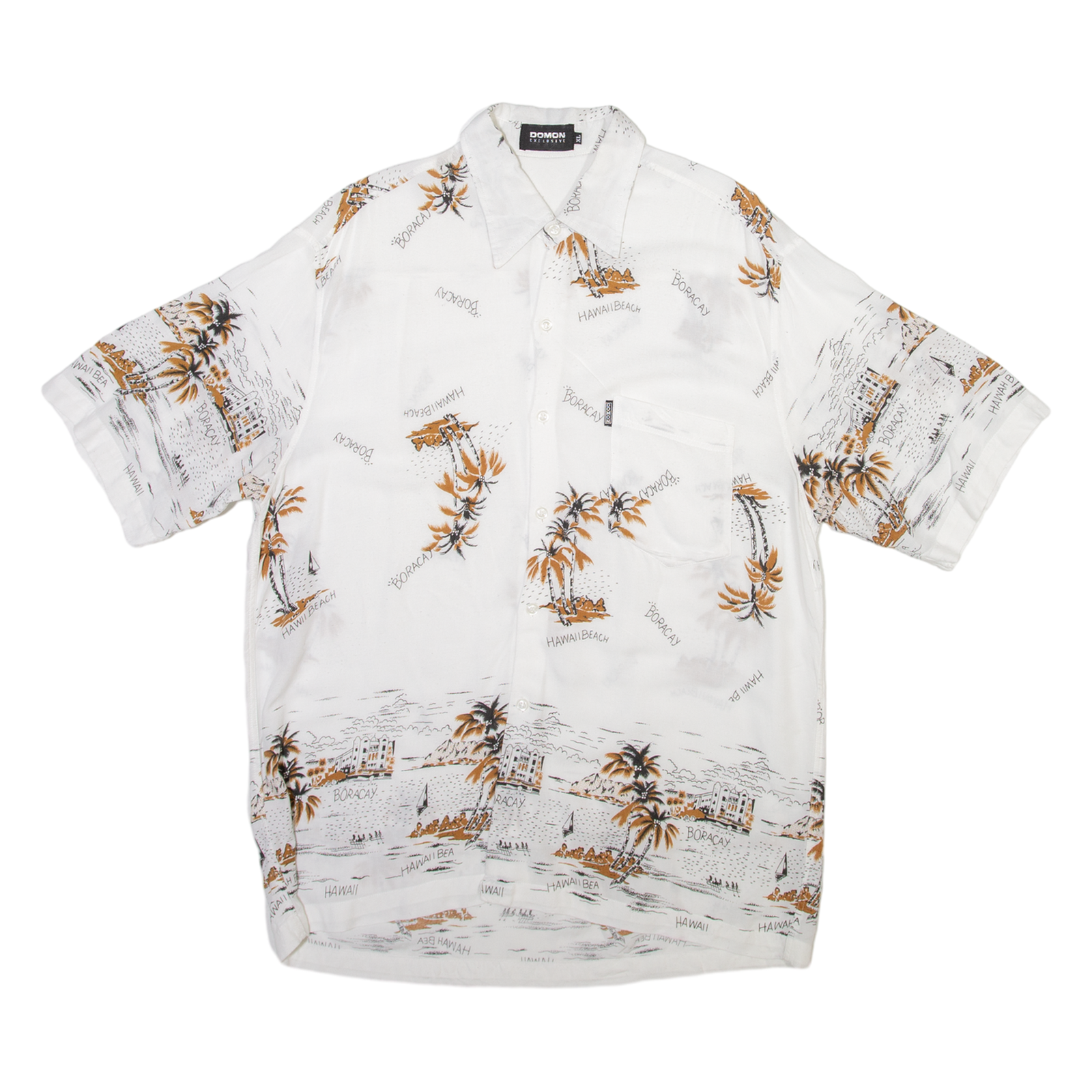 DOMON EXCLUSIVE Mens Hawaiian Shirt White Crazy Pattern Long Sleeve XL Refurbished - N/A refurbished available on Cerqular