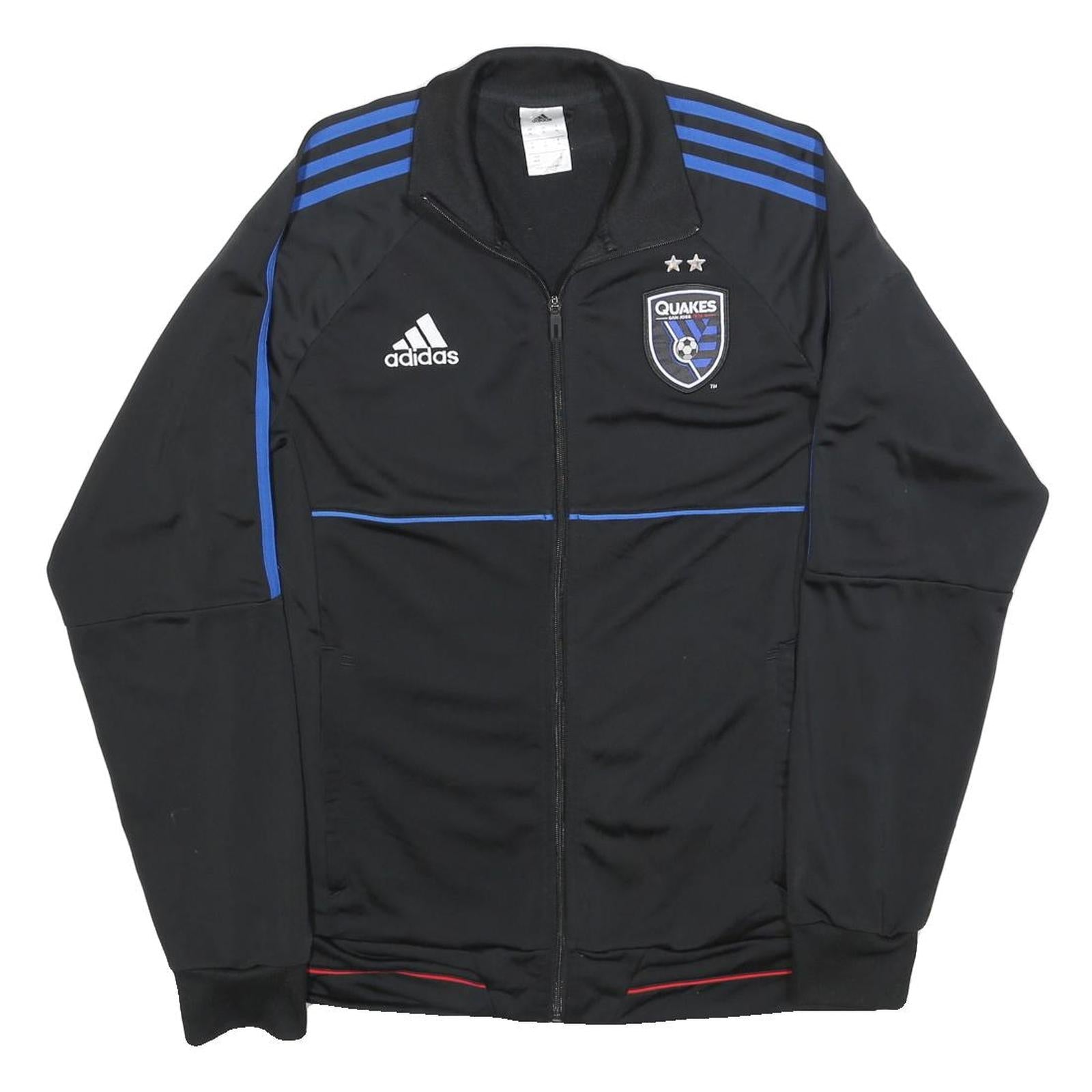 ADIDAS Mens Black Blue Quakes Jacket M Polyester Track Zip Sportswear Refurbished - N/A refurbished available on Cerqular