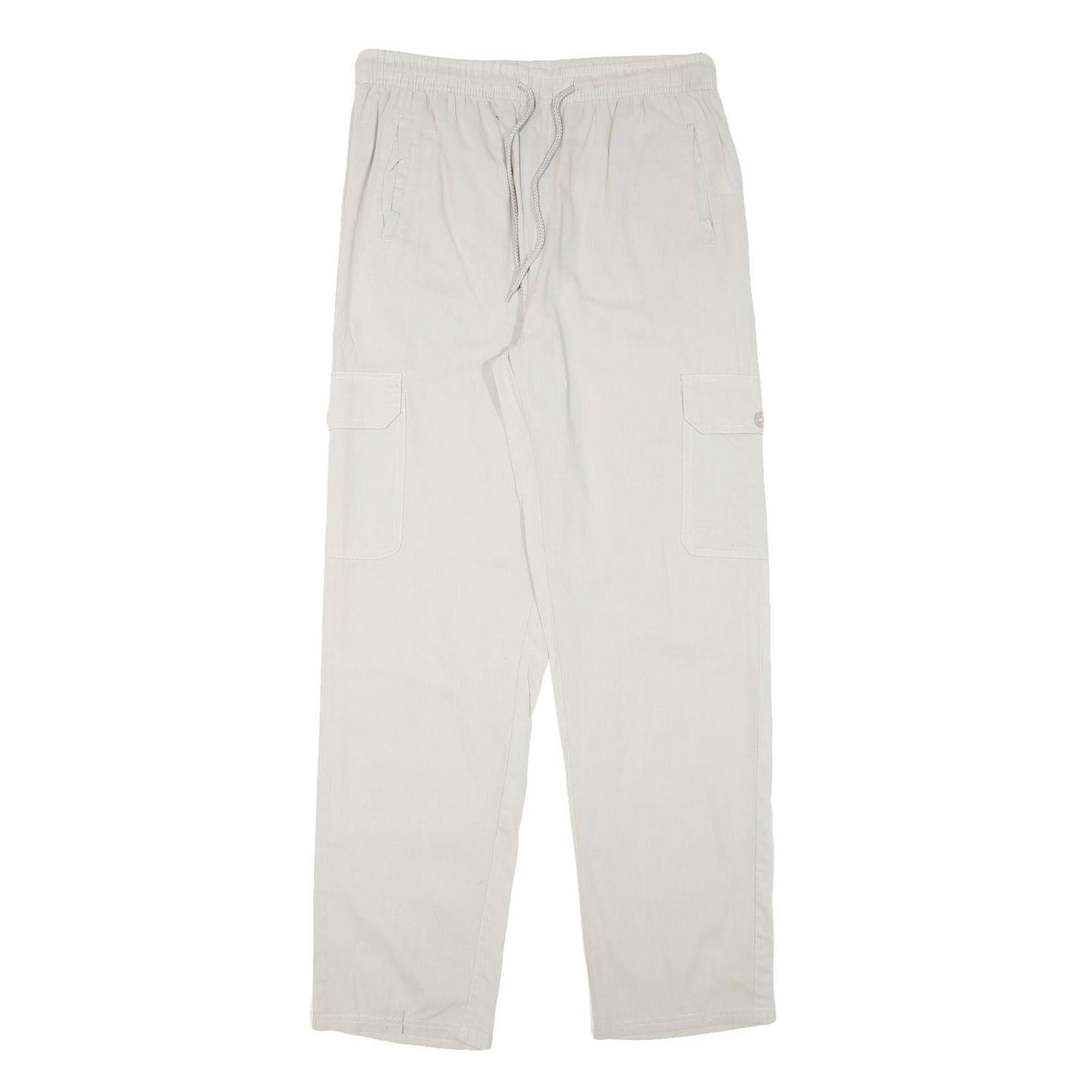 Buy NH Mens Cotton Blend White Regular Fit Cargo Trousers W30 L30 Drawstring Waist Refurbished - $23.39 NH Mens Cotton Blend White Regular Fit Cargo Trousers W30 L30 Drawstring Waist Refurbished - N/A refurbished available on Cerqular