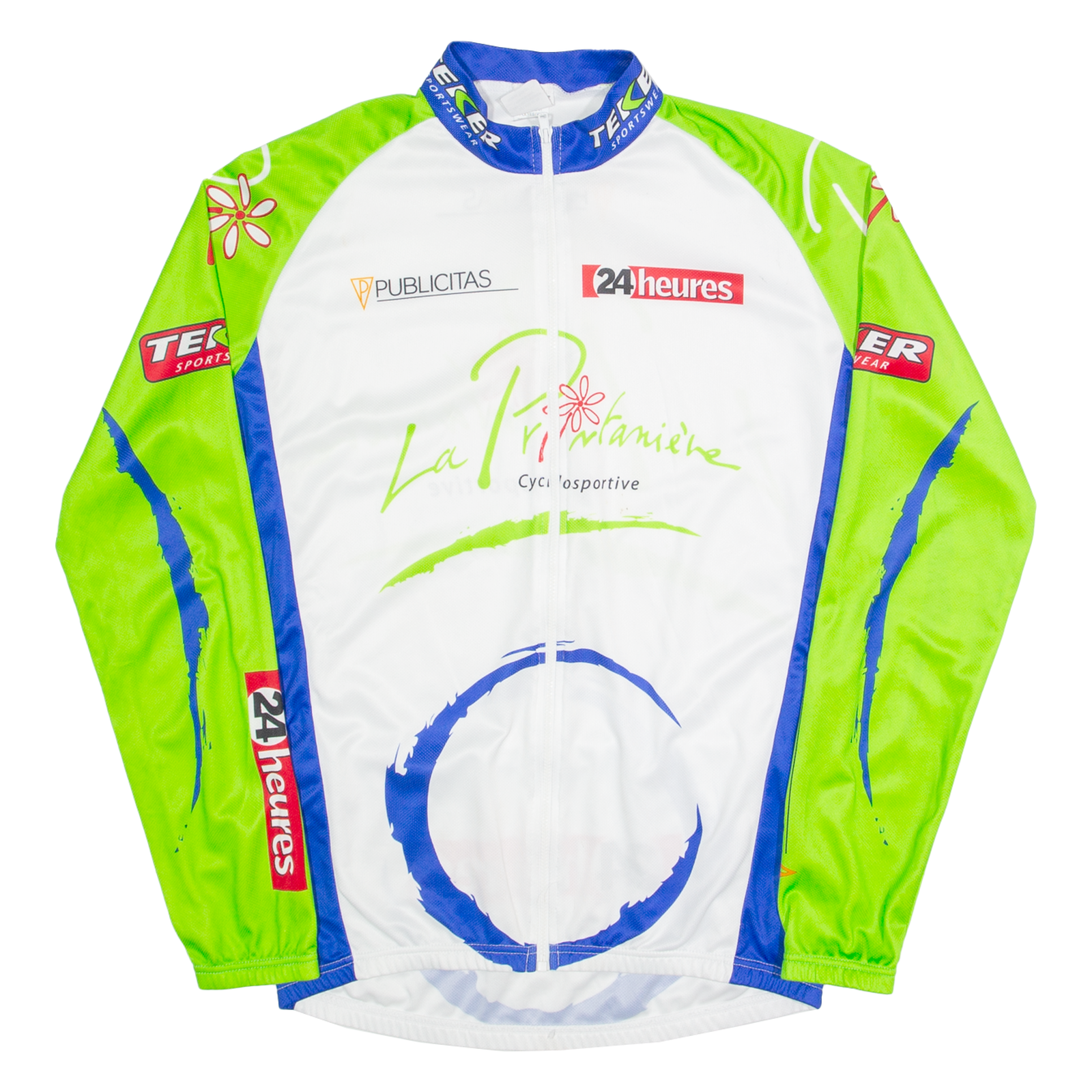 TEKER Cycling Zip Up Mens Jersey White Long Sleeve High Neck XL Refurbished - N/A refurbished available on Cerqular