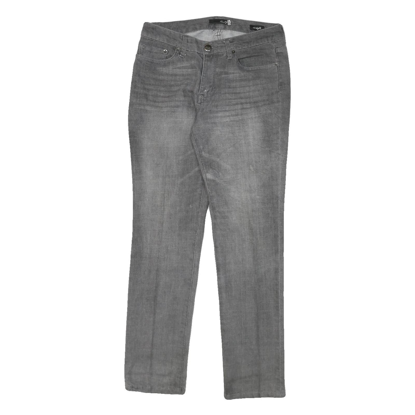 SEVEN7 Womens Jeans Grey Regular Straight Denim Medium W30 L30 Slim Classic Zip Refurbished - N/A refurbished available on Cerqular