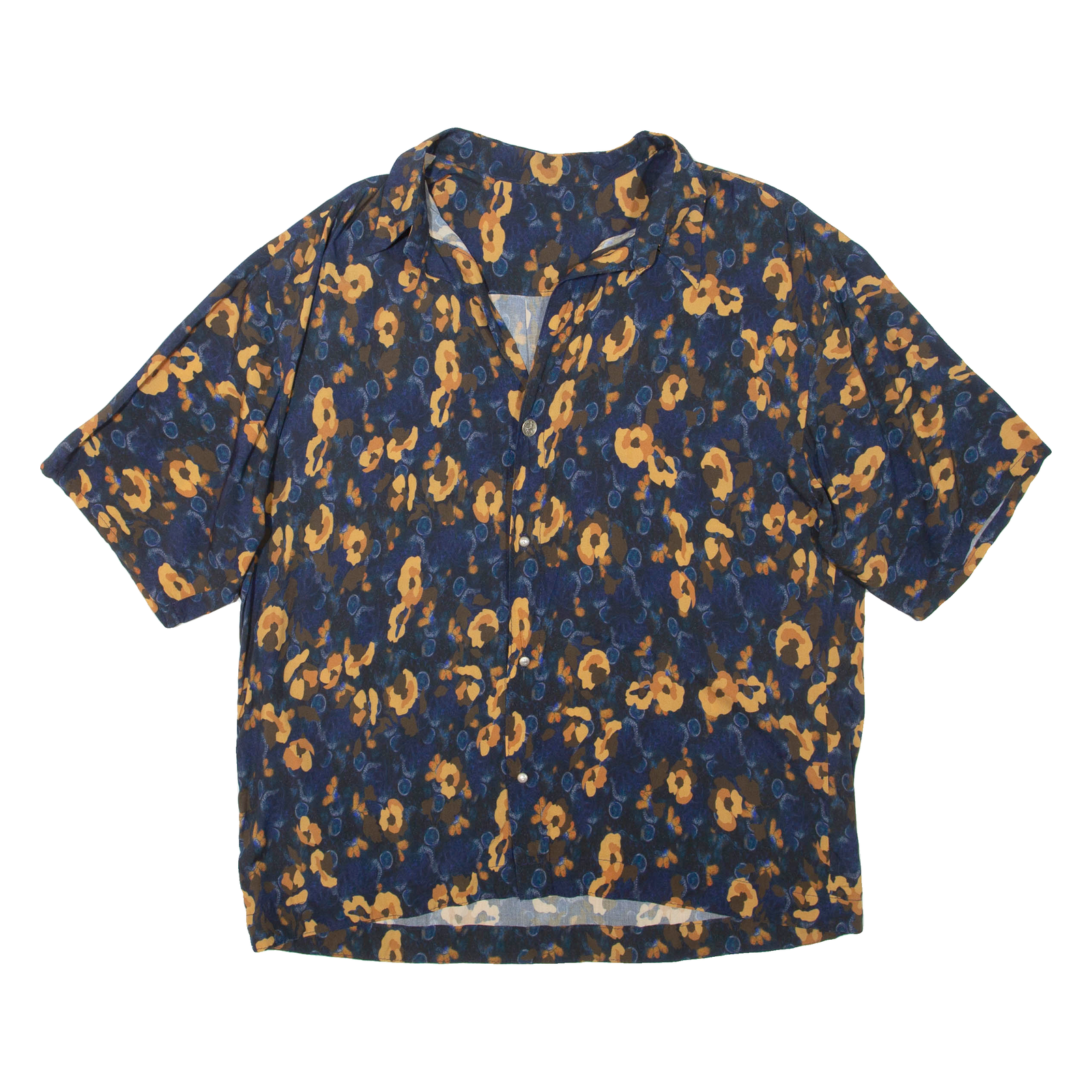 Womens Printed Shirt Blue V-Neck Floral L Refurbished - N/A refurbished available on Cerqular