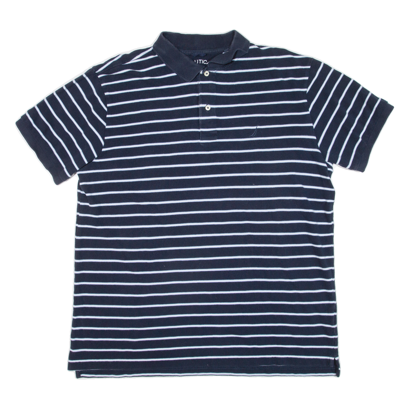 NAUTICA Mens Polo Shirt Blue Striped XL Refurbished - N/A refurbished available on Cerqular