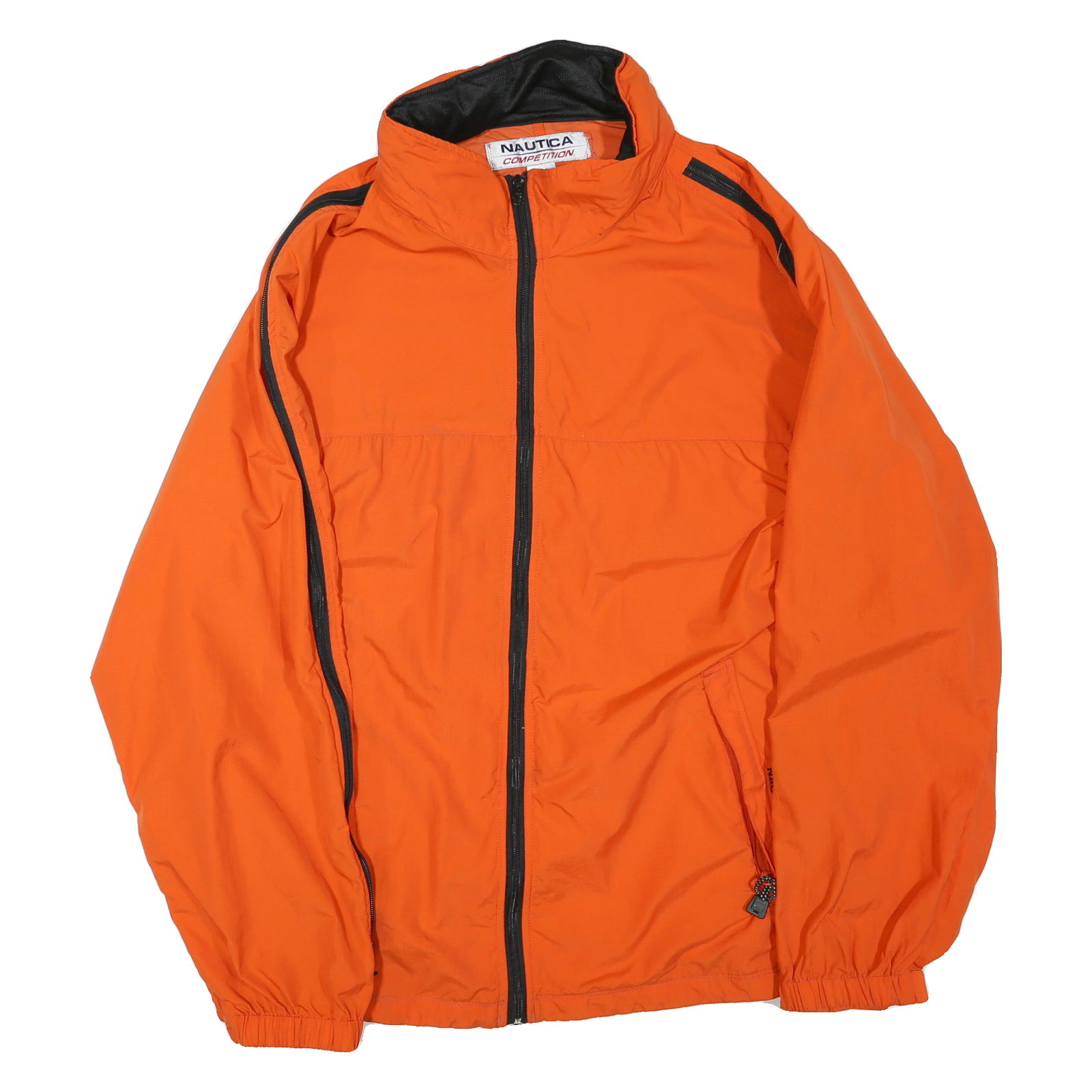 NAUTICA Womens Orange & Black Zip Jacket L Polyester Blend Outdoors Lightweight Refurbished - N/A refurbished available on Cerqular