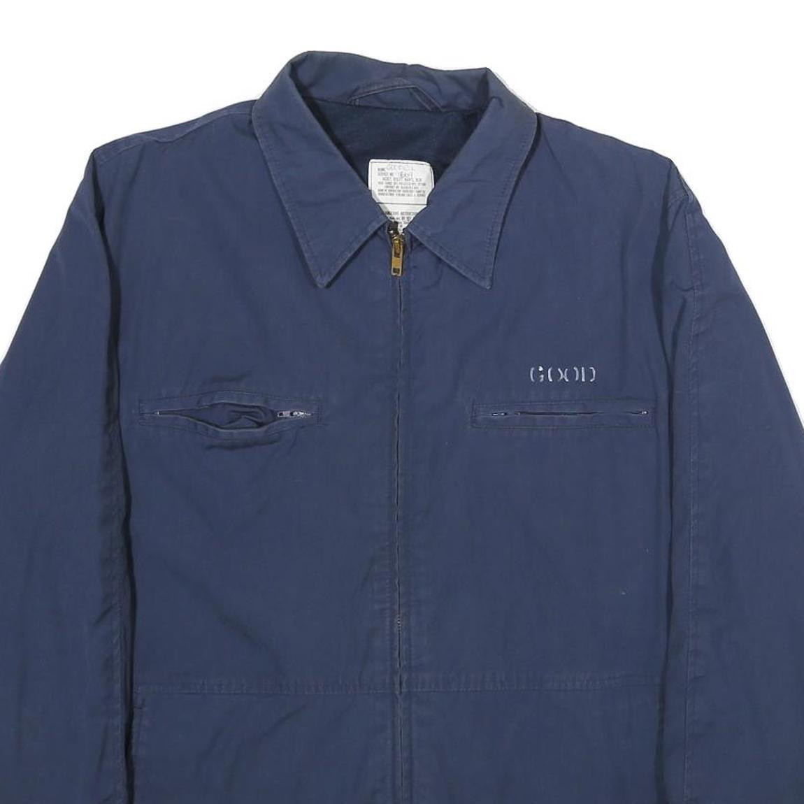 VANDERBILT SHIRT CO Mens Blue Cotton Blend Zip Jacket L Good Condition Casual Refurbished - N/A refurbished available on Cerqular
