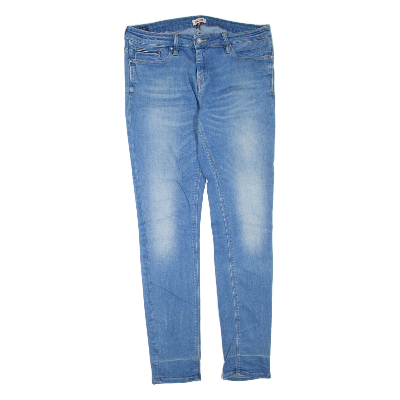TOMMY HILFIGER Womens Jeans Blue Regular Tapered Stone Wash W32 L32 Refurbished - N/A refurbished available on Cerqular