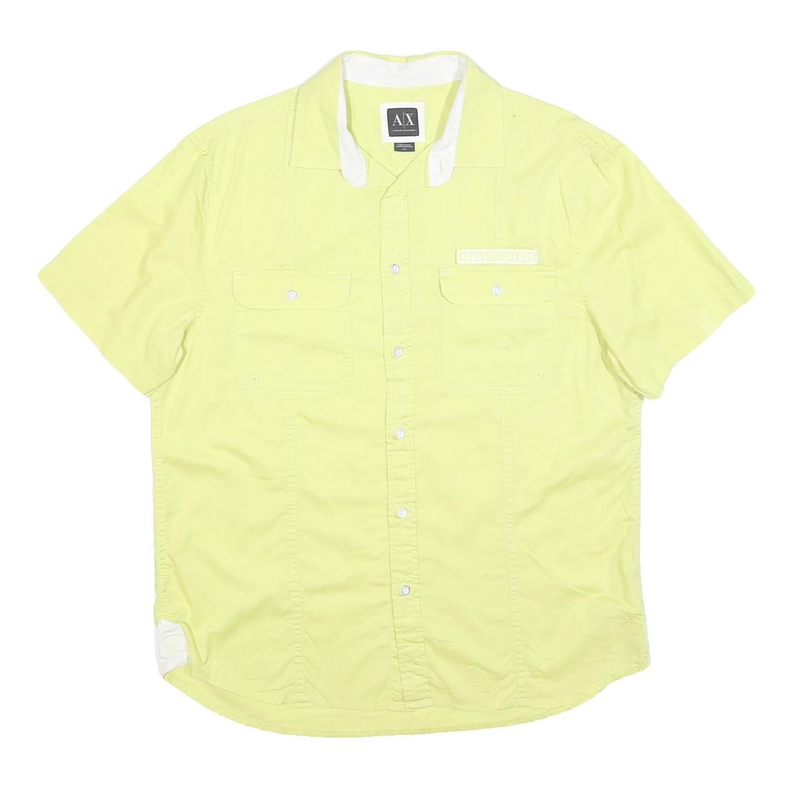 Buy ARMANI EXCHANGE Mens Yellow Casual Shirt L Cotton Blend Short Sleeve Button Refurbished - $41.59 ARMANI EXCHANGE Mens Yellow Casual Shirt L Cotton Blend Short Sleeve Button Refurbished - N/A refurbished available on Cerqular