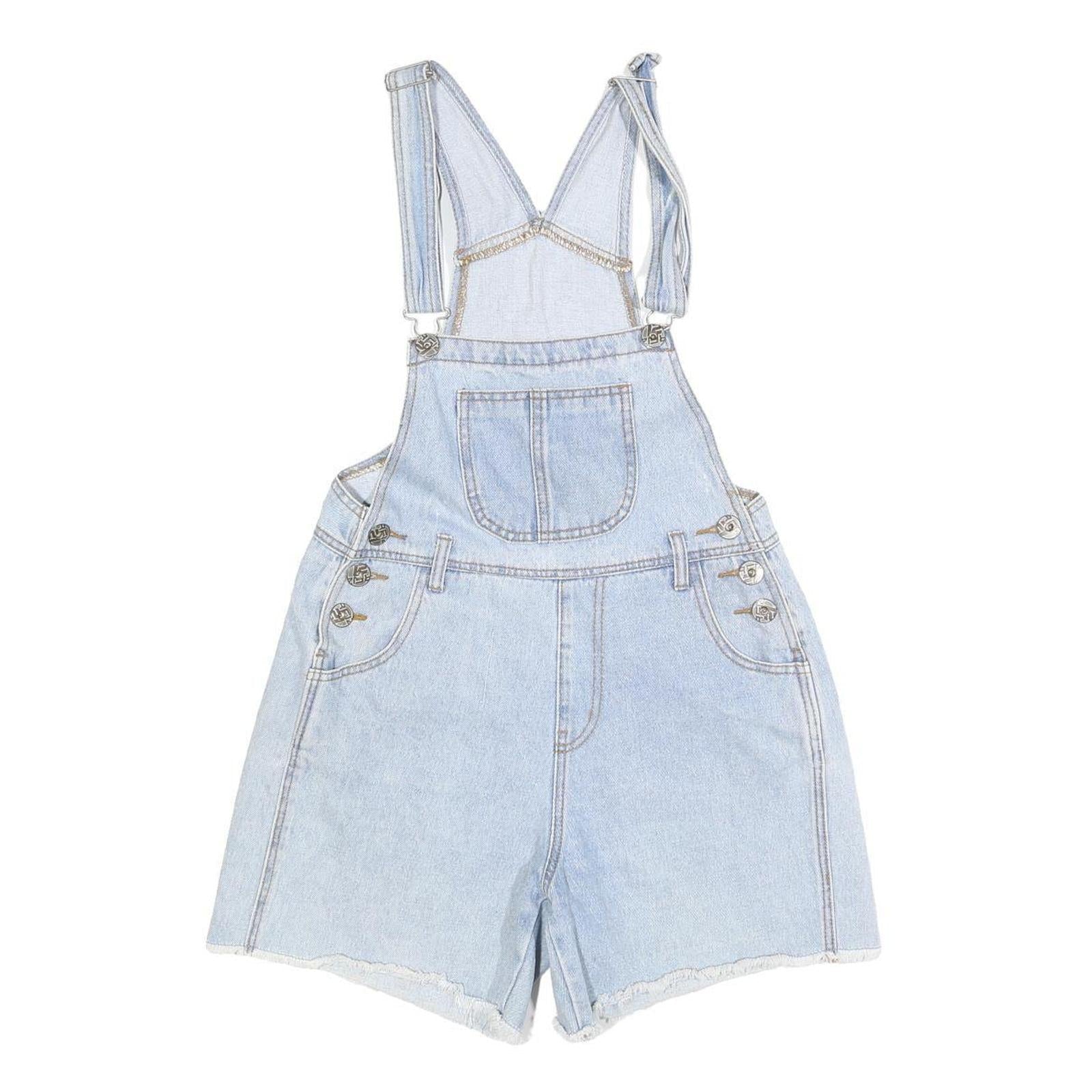 TJY Womens Blue Cotton Blend Denim Dungarees Short Fit S W28 L5 Casual Summer Refurbished - N/A refurbished available on Cerqular