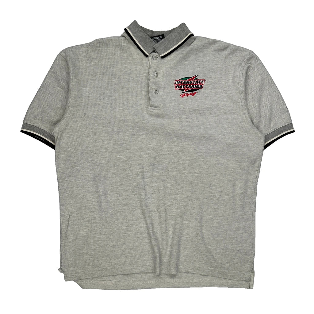 Chase Authentics Nascar Polo Shirt - Large Grey Cotton Refurbished - Thrifted (note: this is a term often used to describe second- refurbished available on Cerqular