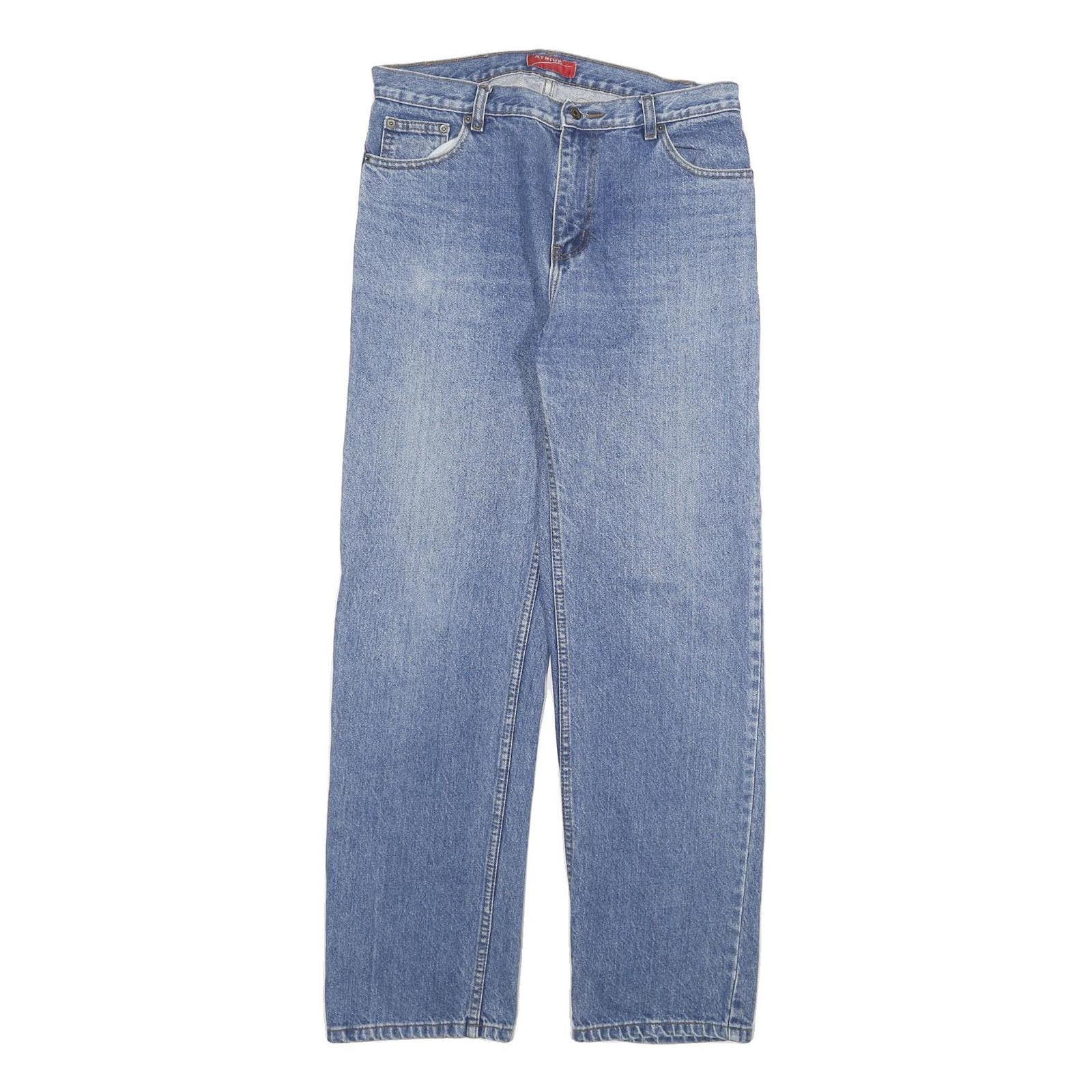 ATRIUM Mens Regular Fit Straight Leg Denim Light Blue Cotton Blend Jeans W32 L32 Refurbished - N/A refurbished available on Cerqular