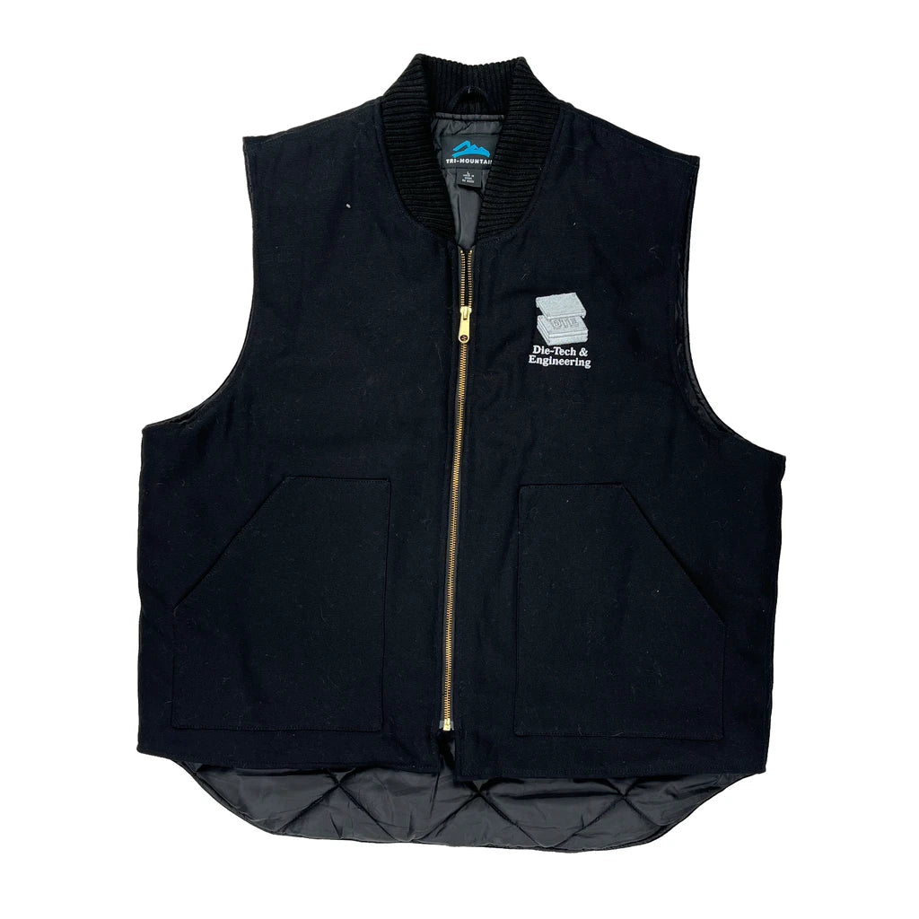 Tri-Mountain Gilet - Large Black Polyester Refurbished - Thrifted (note: this is a term often used to describe second- refurbished available on Cerqular