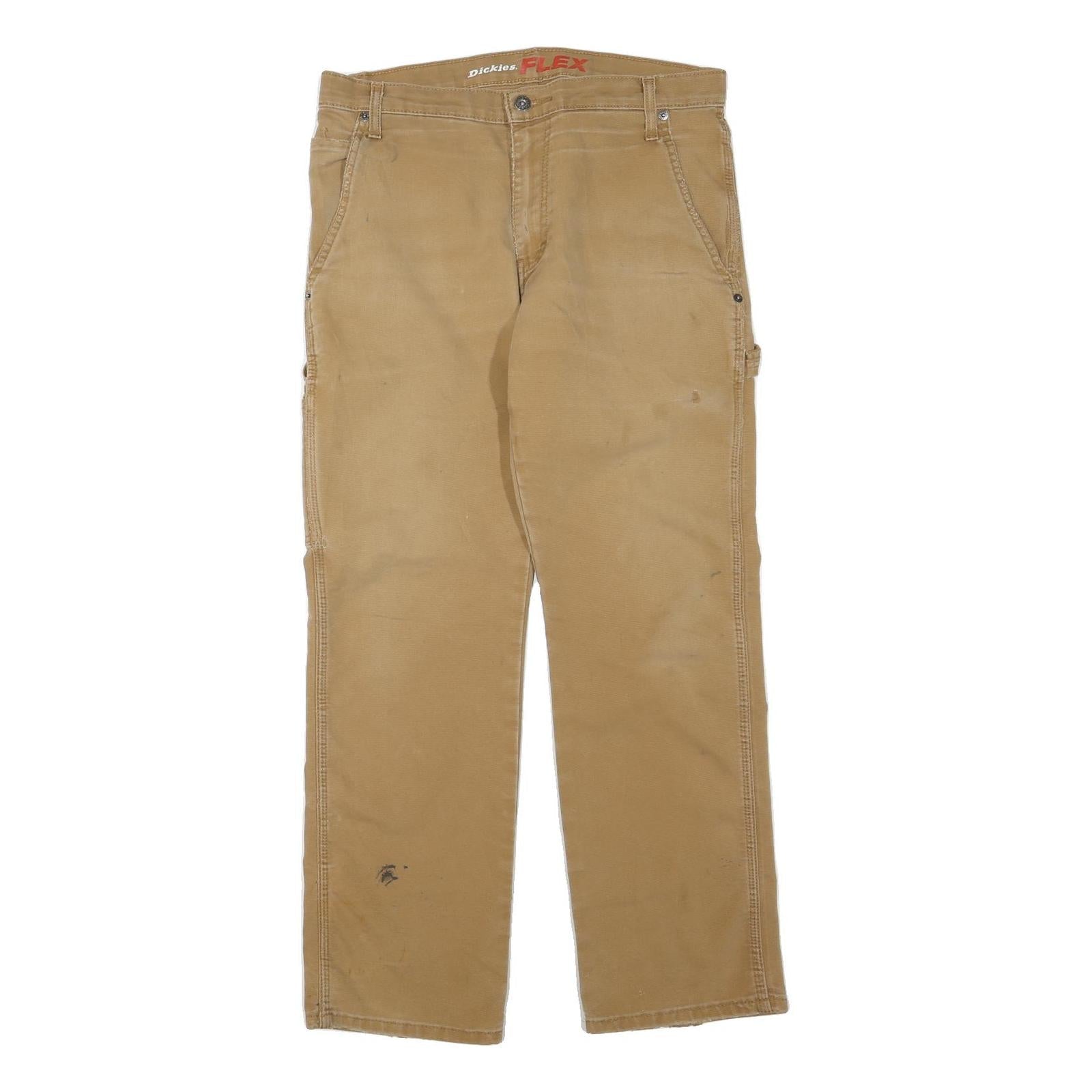 DICKIES Mens Cotton Blend Beige Regular Fit Straight Leg Trousers W32 L30 Refurbished - N/A refurbished available on Cerqular