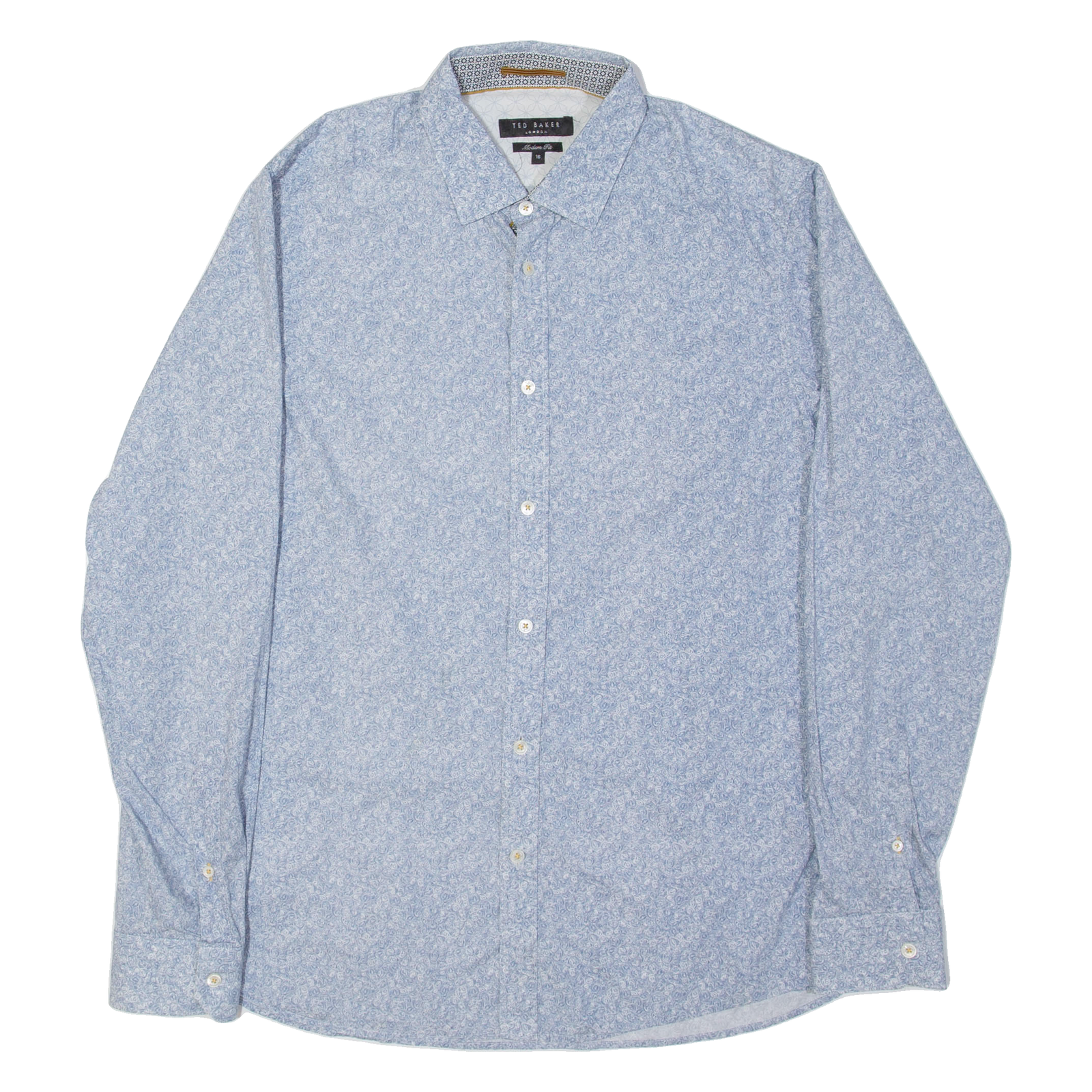 TED BAKER Mens Shirt Black Crazy Pattern Long Sleeve L Refurbished - N/A refurbished available on Cerqular