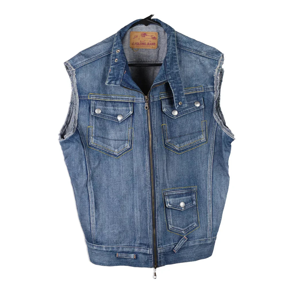 Glong Jeans Denim Gilet - Large Blue Cotton Refurbished - Thrifted (note: this is a term often used to describe second- refurbished available on Cerqular