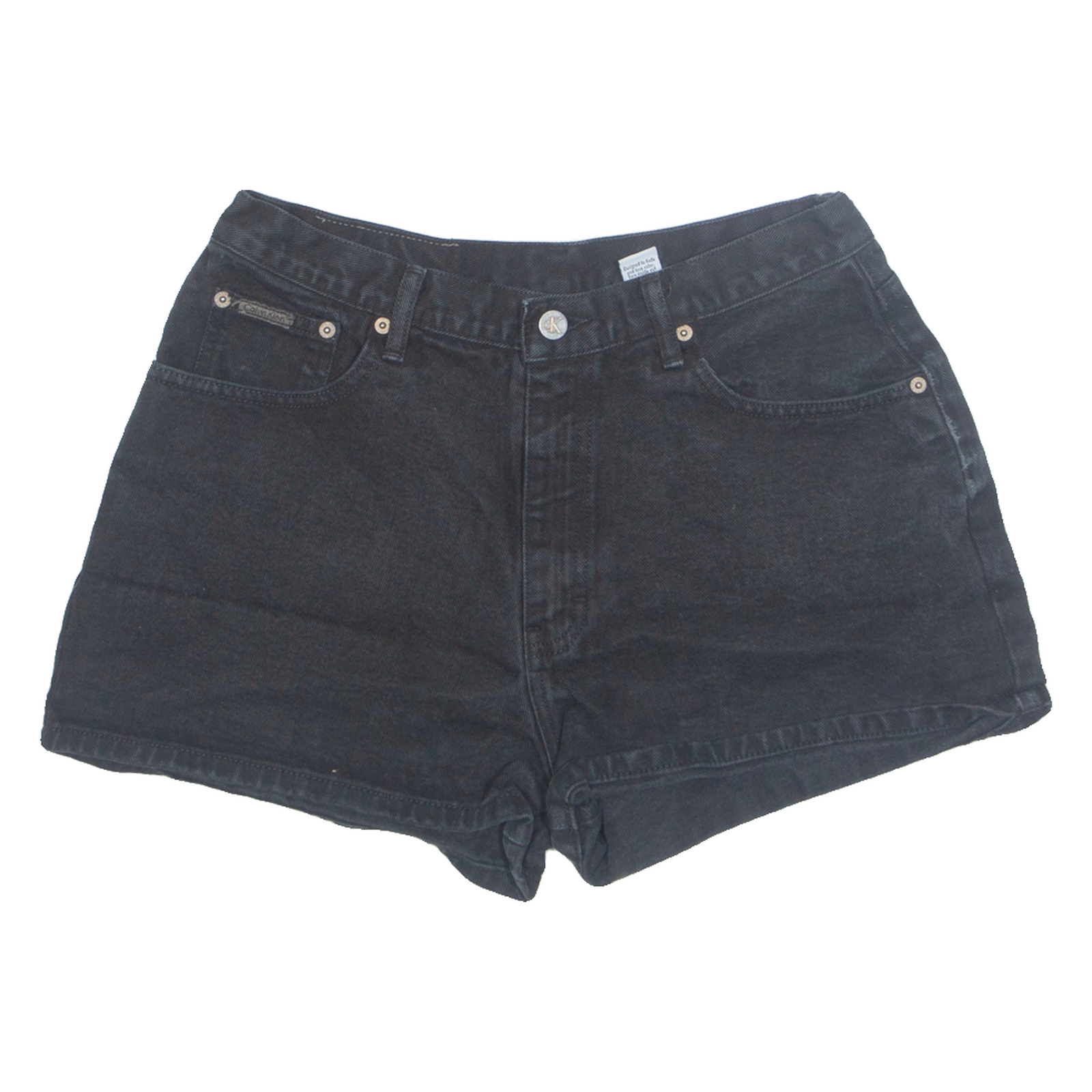 CALVIN KLEIN Turn Up 501 Womens Denim Shorts Black Relaxed 90s UK 10 W28 Refurbished - N/A refurbished available on Cerqular
