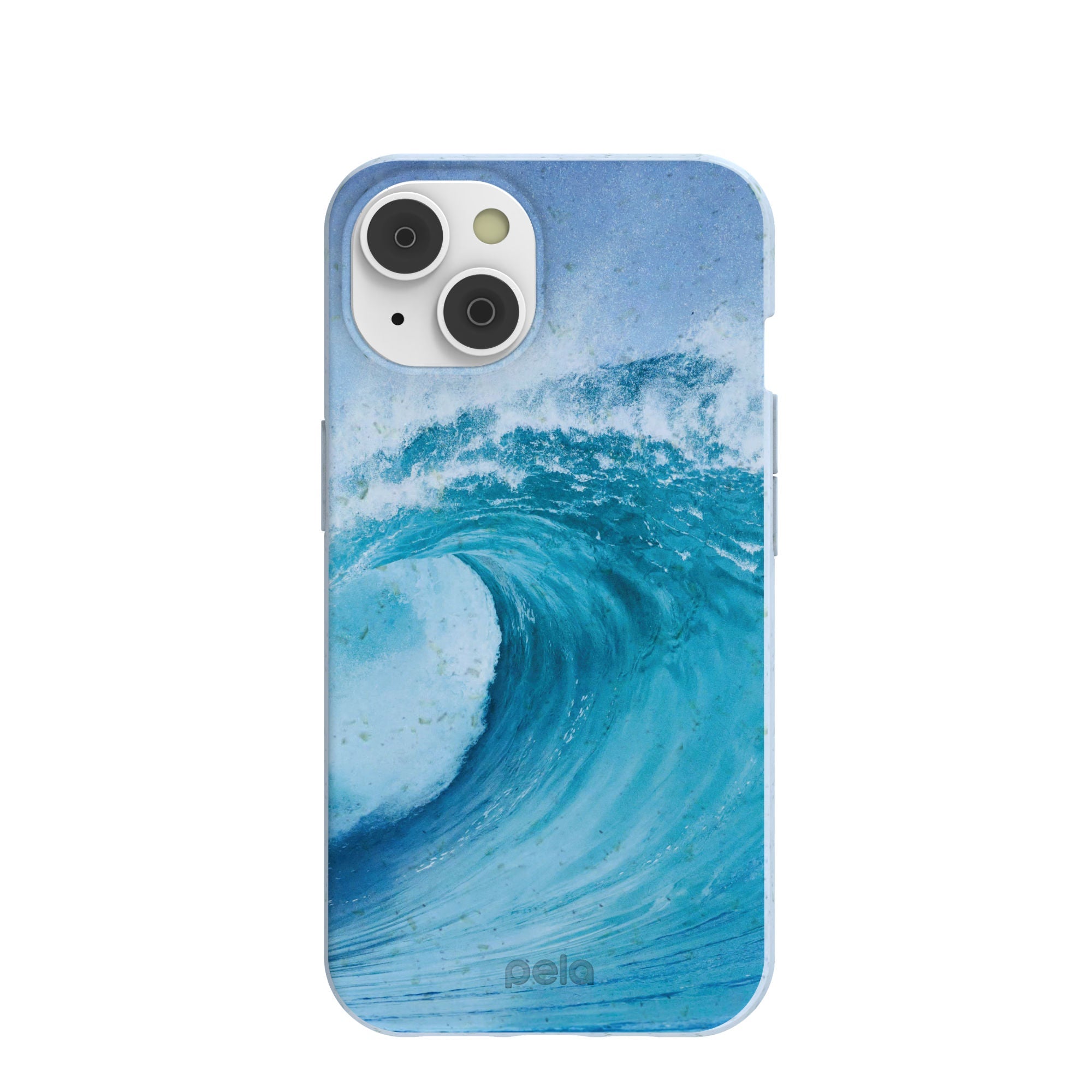 Powder Blue Big Wave iPhone 14/16e Case Refurbished - Pela Case refurbished available on Cerqular