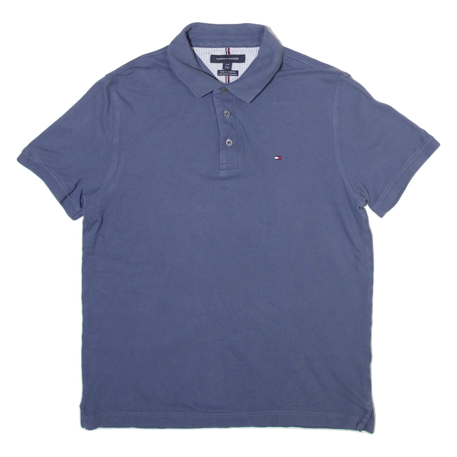 TOMMY HILFIGER Mens Polo Shirt Blue L Refurbished - N/A refurbished available on Cerqular