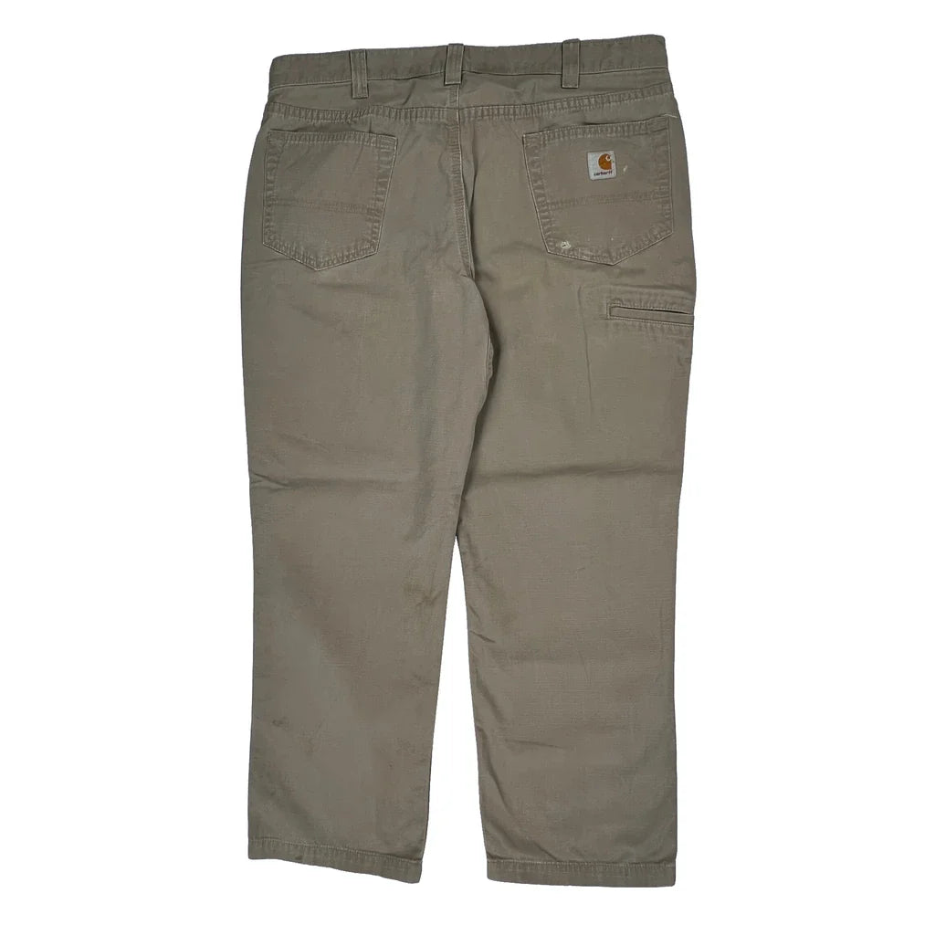 Buy Carhartt Carpenter Trousers - 38W 30L Khaki Cotton Refurbished - $73.69 Carhartt Carpenter Trousers - 38W 30L Khaki Cotton Refurbished - Thrifted (note: this is a term often used to describe second- refurbished available on Cerqular