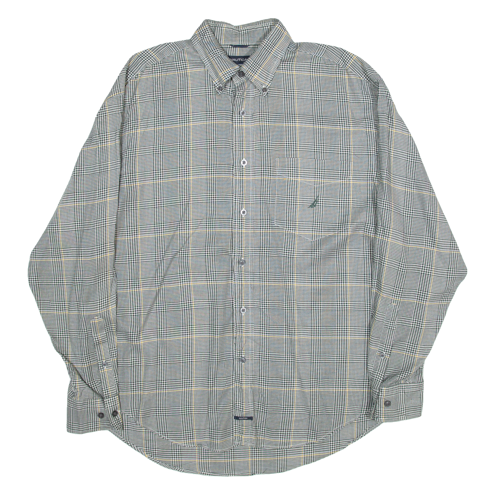 NAUTICA Traveller Twill Mens Shirt Black Check Long Sleeve L Refurbished - N/A refurbished available on Cerqular