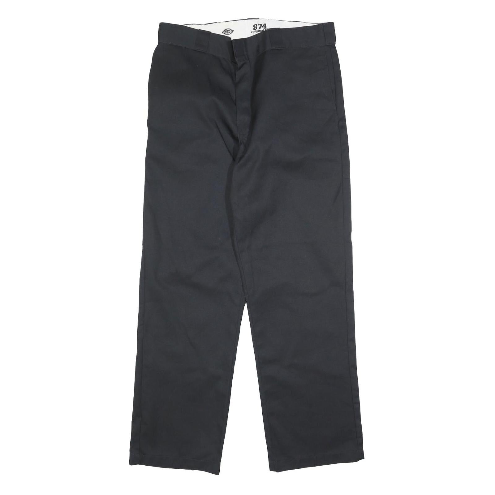 DICKIES Mens Regular Fit Black Cotton Blend Straight Leg Trousers W33 L30 Refurbished - N/A refurbished available on Cerqular