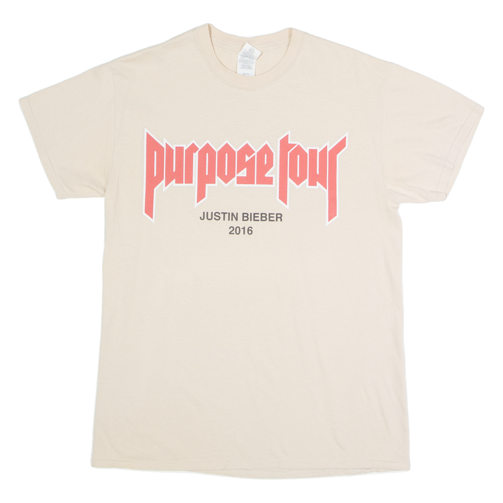 Justin Bieber Purpose Tour Mens Band T-Shirt Beige M Refurbished - N/A refurbished available on Cerqular