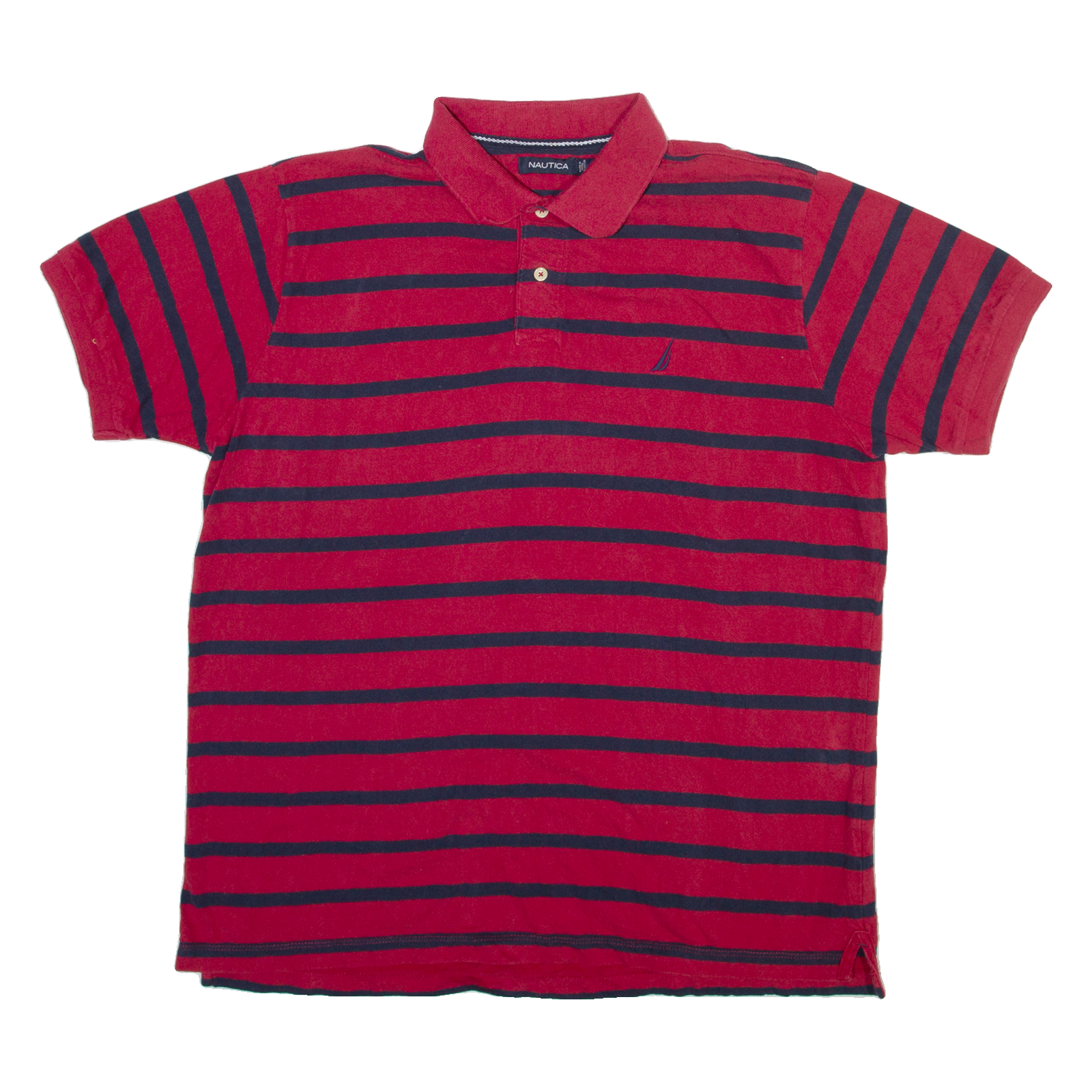 NAUTICA Mens Polo Shirt Red Striped L Refurbished - N/A refurbished available on Cerqular