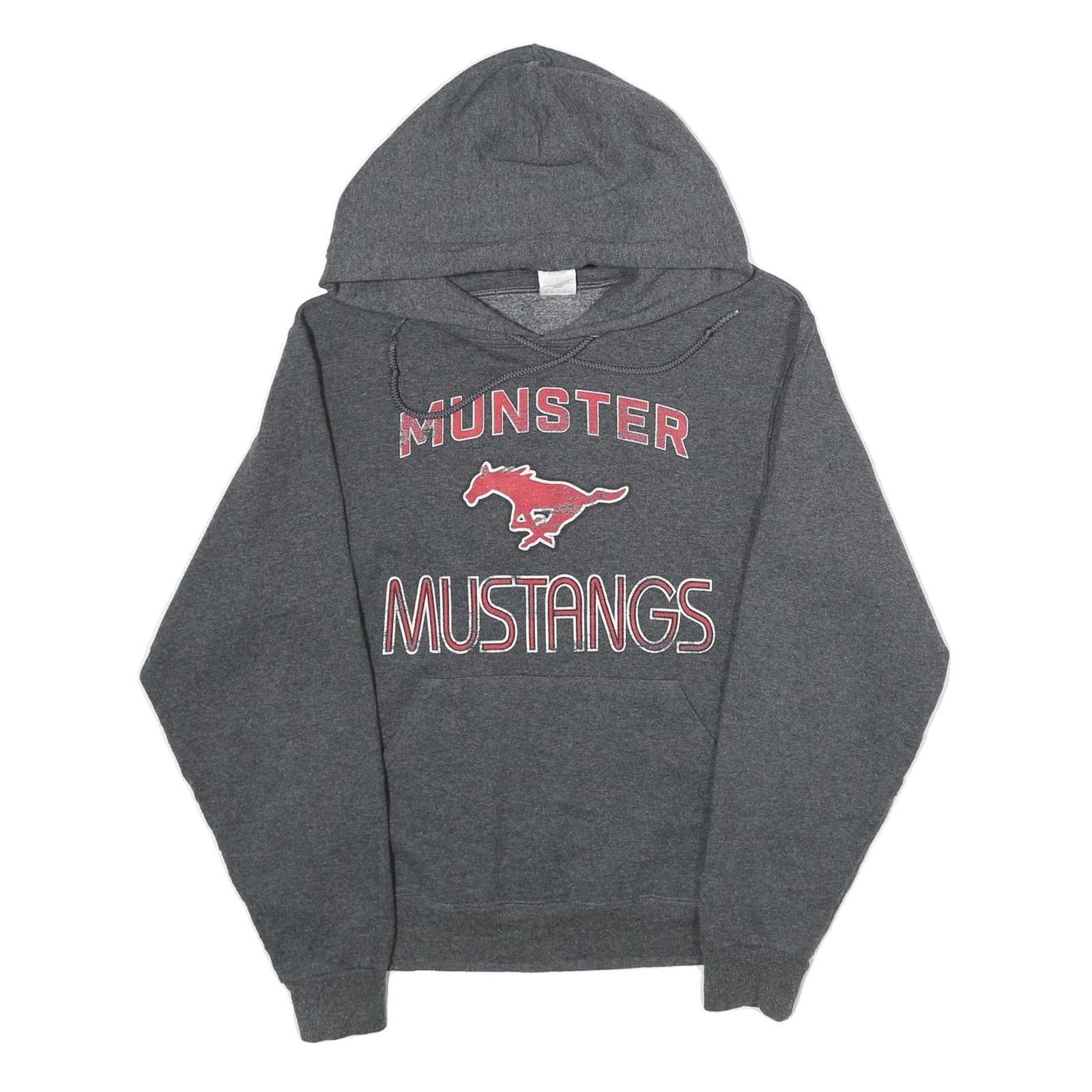 JERZEES Mens Grey Munster Mustangs Pullover Hoodie S Cotton Blend Refurbished - N/A refurbished available on Cerqular