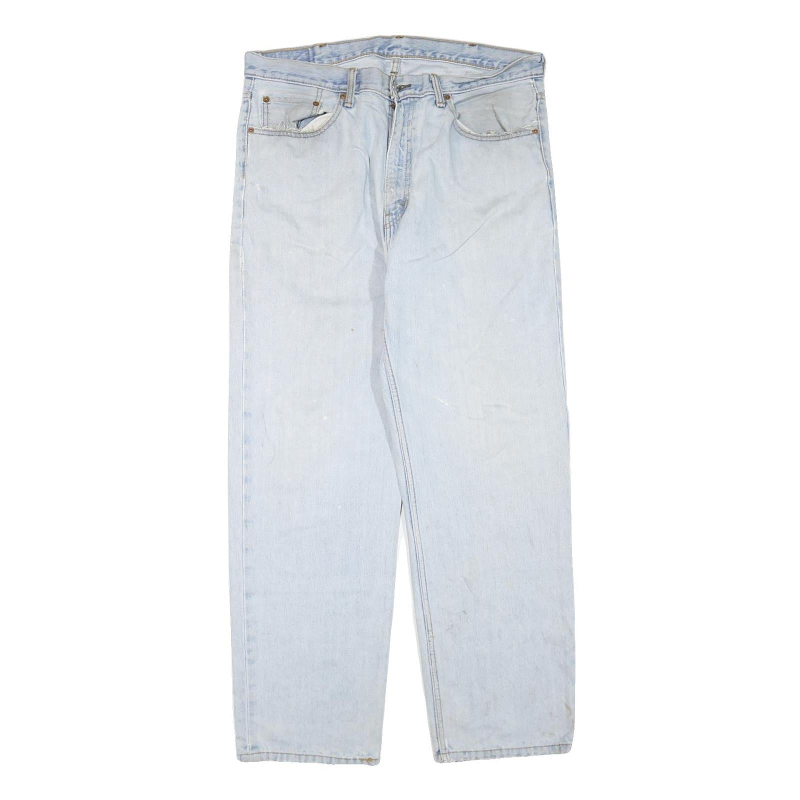 LEVI'S 550 Straight Mens Jeans Light Blue Regular Denim W38 L32 Classic Fit Zip Refurbished - N/A refurbished available on Cerqular