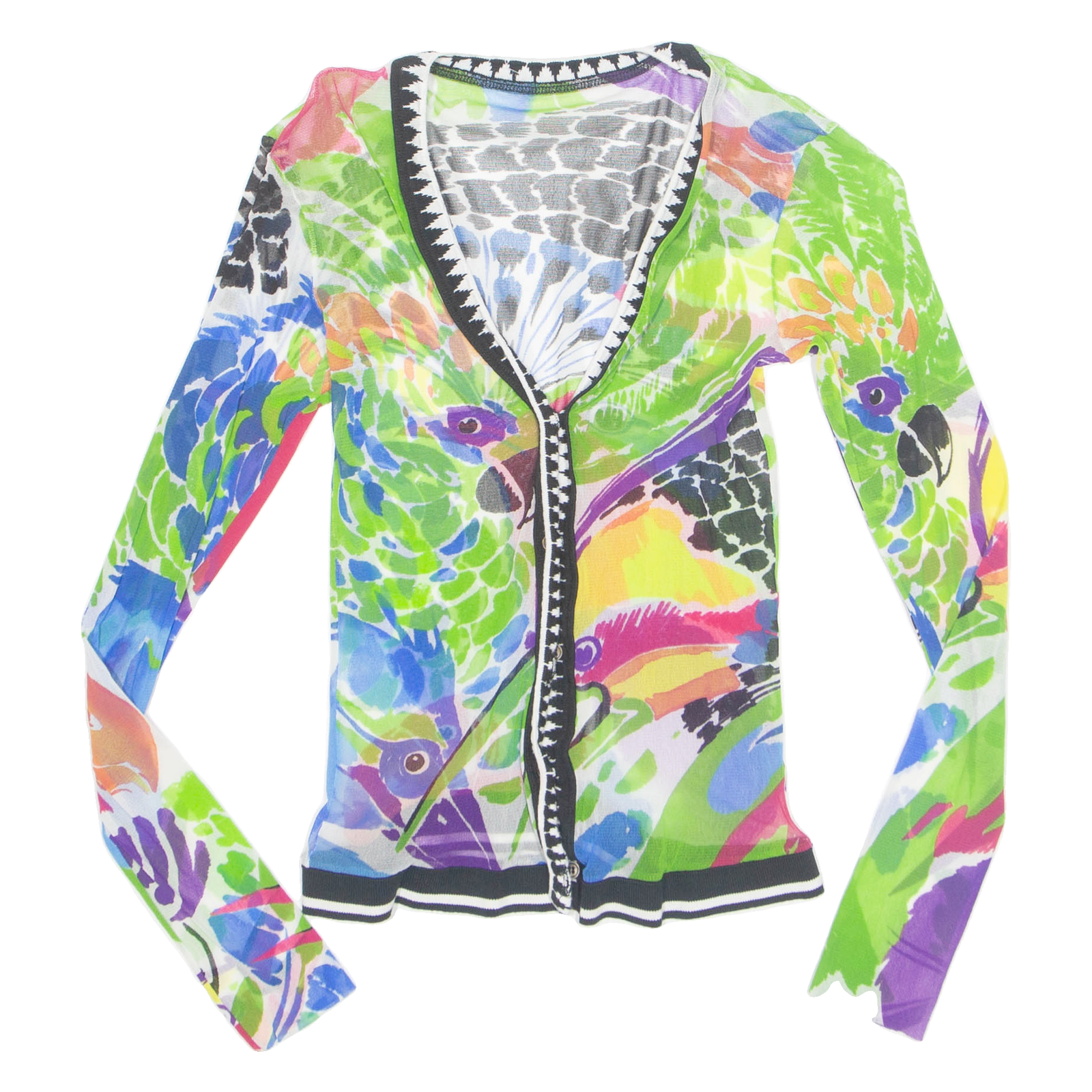 Womens Printed Blouse Green V-Neck Long Sleeve Floral S Refurbished - N/A refurbished available on Cerqular