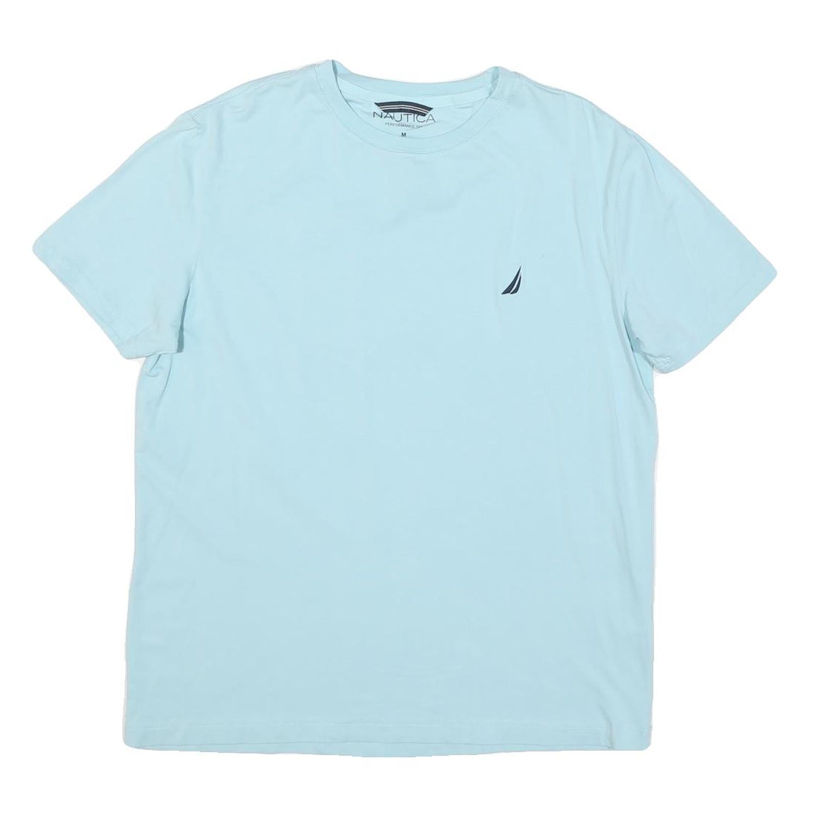 NAUTICA Mens Light Blue Graphic T-Shirt L Short Sleeve Crew Neck Cotton Blend Refurbished - N/A refurbished available on Cerqular