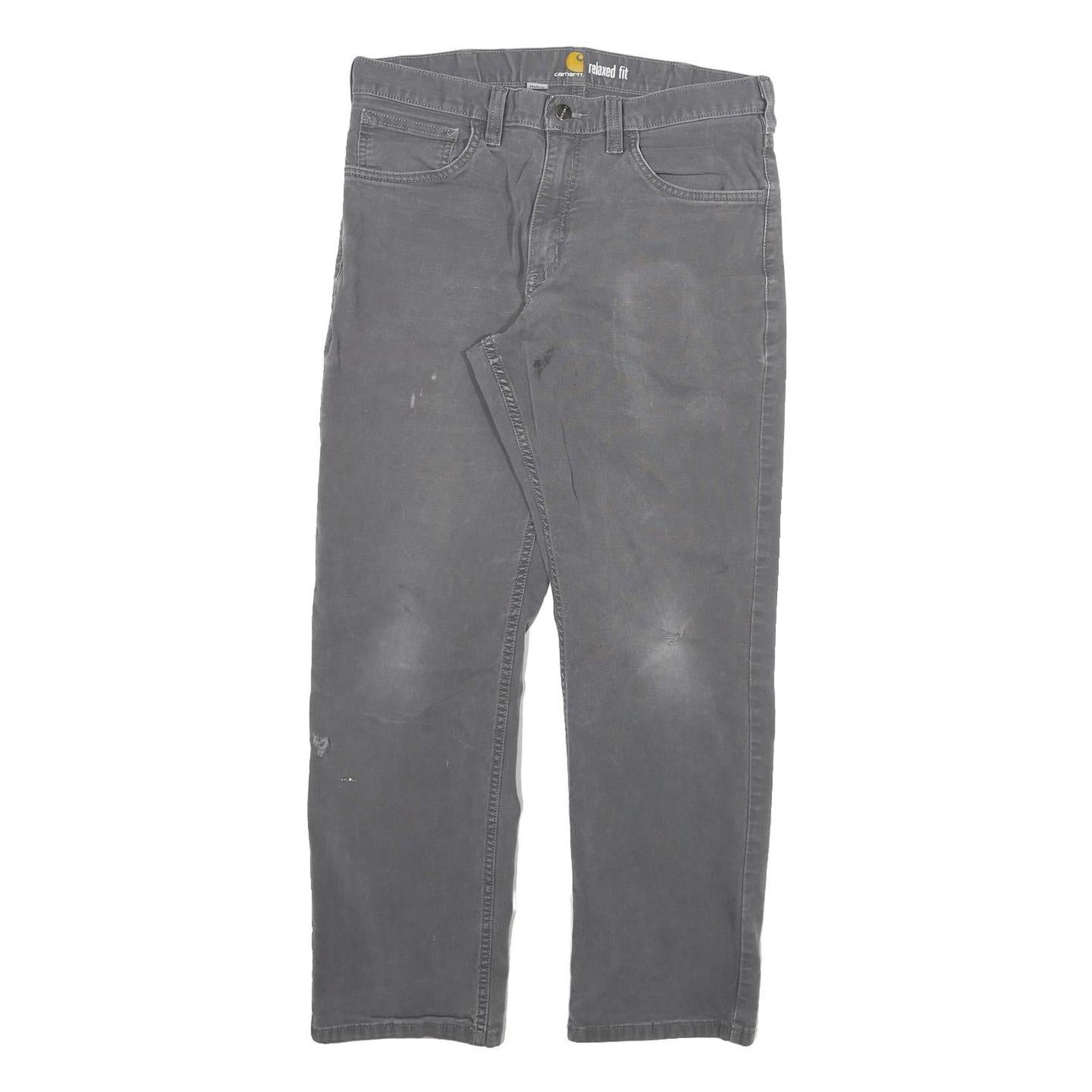 CARHARTT Mens Cotton Blend Grey Relaxed Fit Straight Trousers W30 L27 Workwear Refurbished - N/A refurbished available on Cerqular