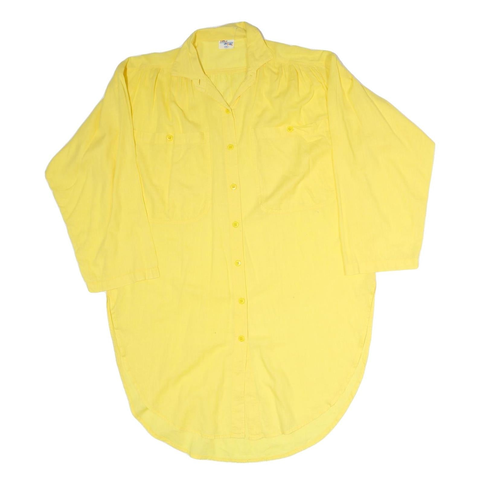 FREEDOM Womens Yellow Cotton Day Shirt Dress M Casual Lightweight Refurbished - N/A refurbished available on Cerqular