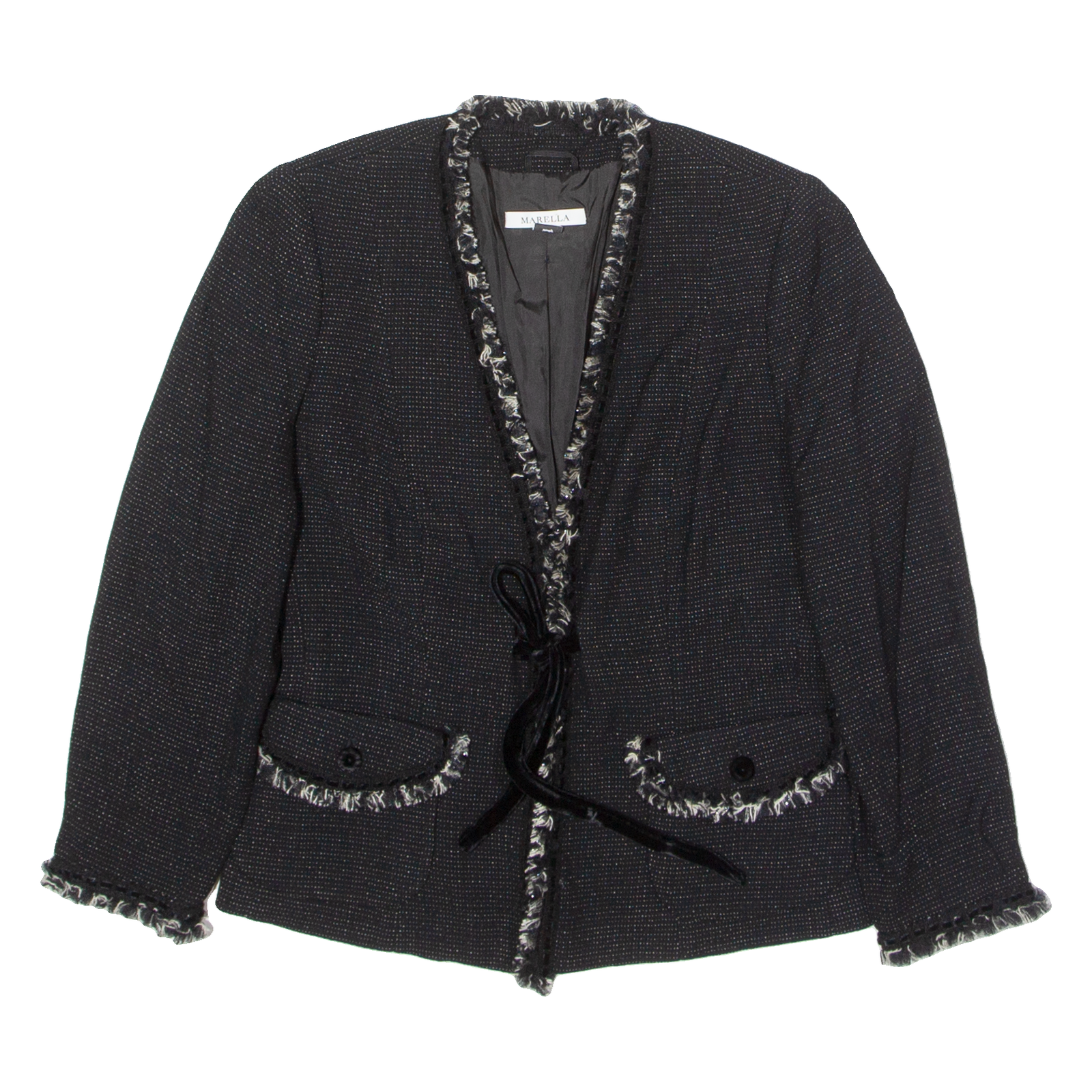 MARELLA Womens Blazer Jacket Black Wool UK 8 Refurbished - N/A refurbished available on Cerqular
