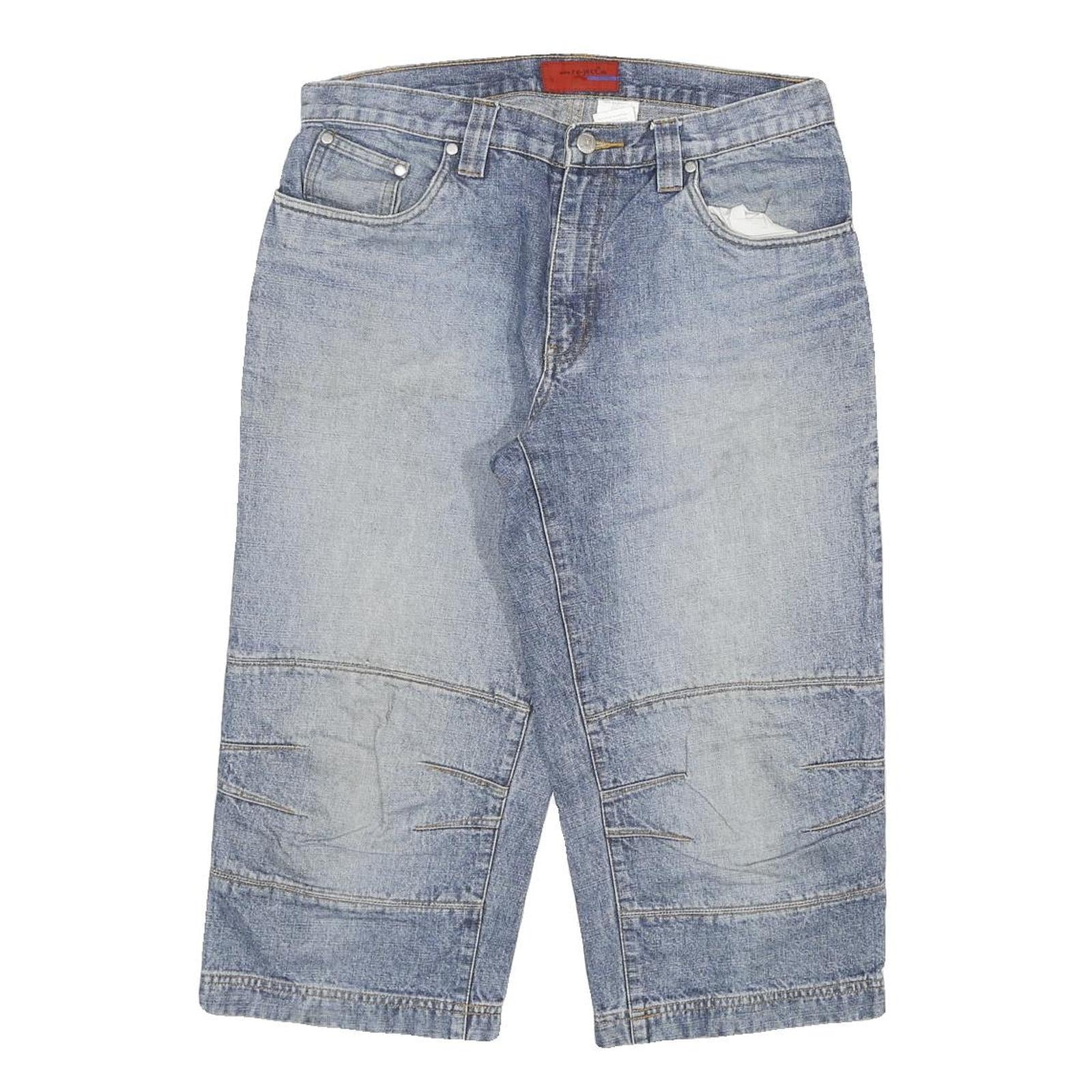 REJECT Mens Denim Blue Casual Shorts XL W34 Cotton Blend Relaxed Fit Refurbished - N/A refurbished available on Cerqular