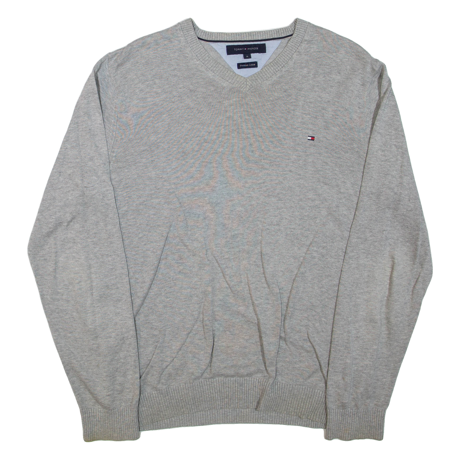 TOMMY HILFIGER Mens Jumper Grey 1/4 Zip Tight Knit M Refurbished - N/A refurbished available on Cerqular
