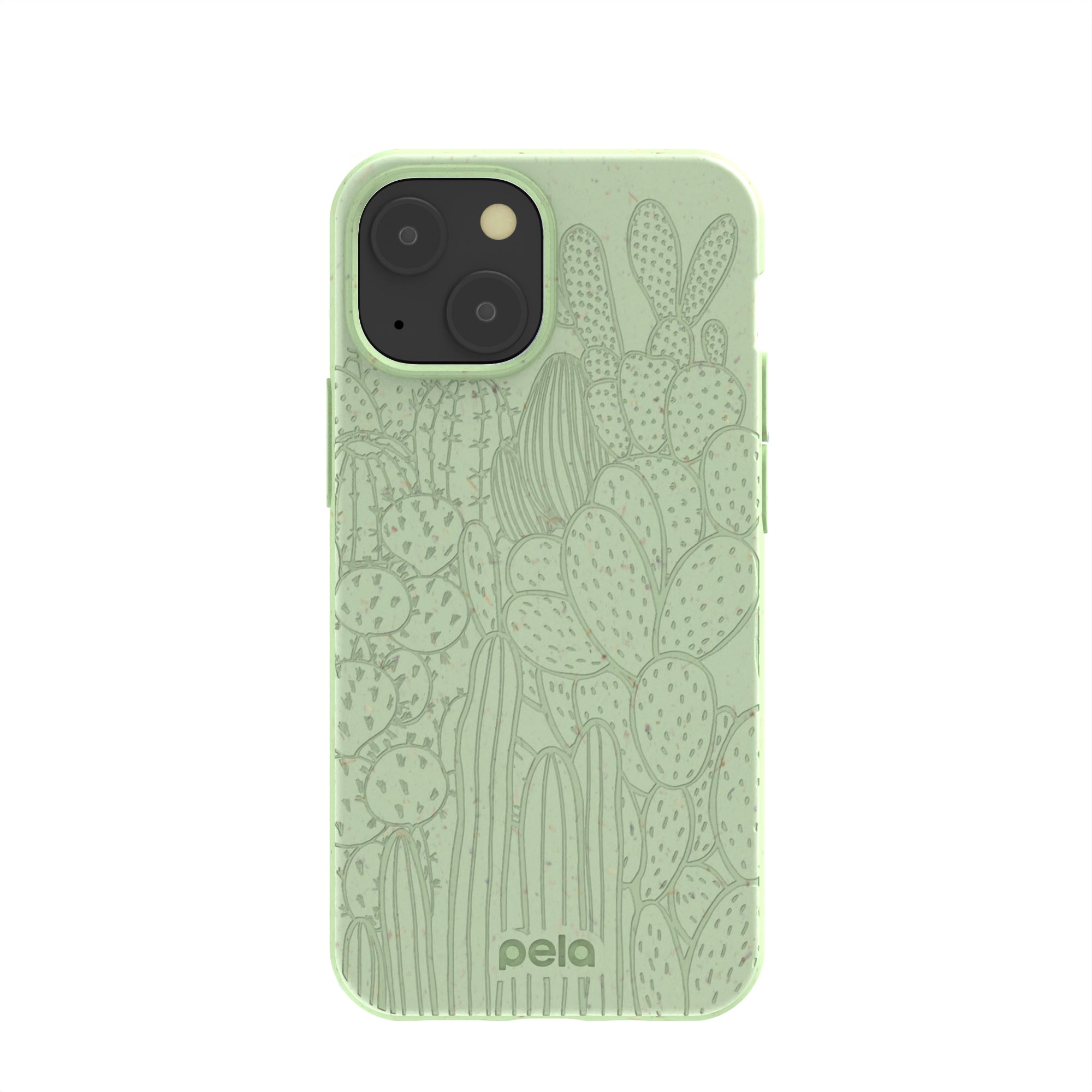 Sage Green Cacti iPhone 13 Mini Case Refurbished - Pela Case refurbished available on Cerqular